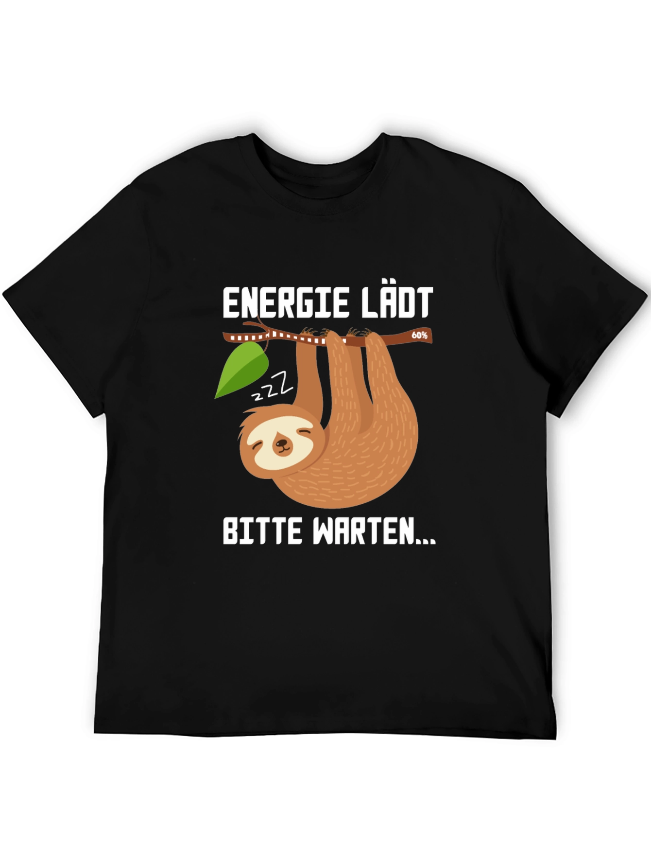 Funny Sloth Energy Loading T-Shirt - Bitte Warten