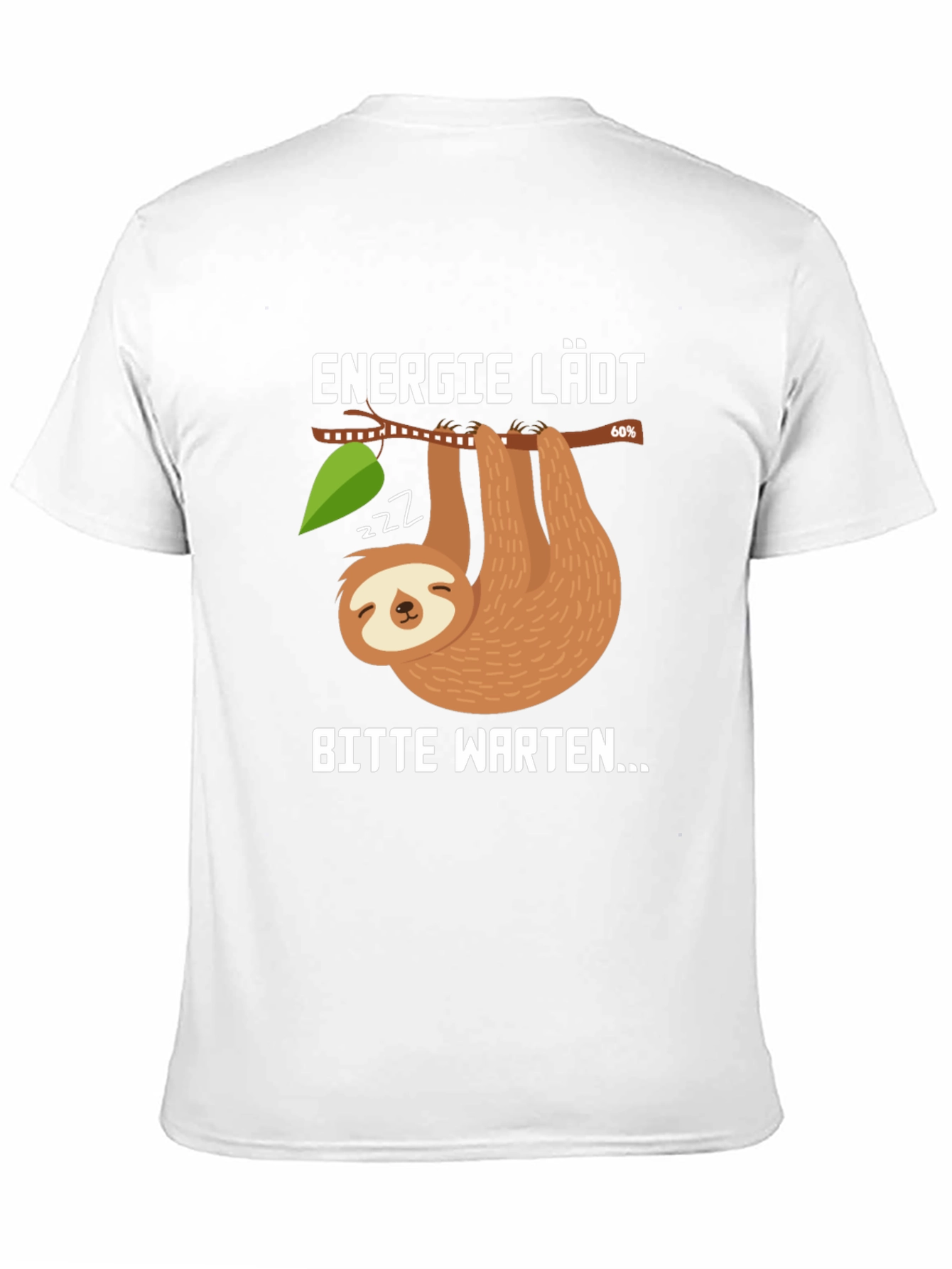 Funny Sloth Energy Loading T-Shirt - Bitte Warten