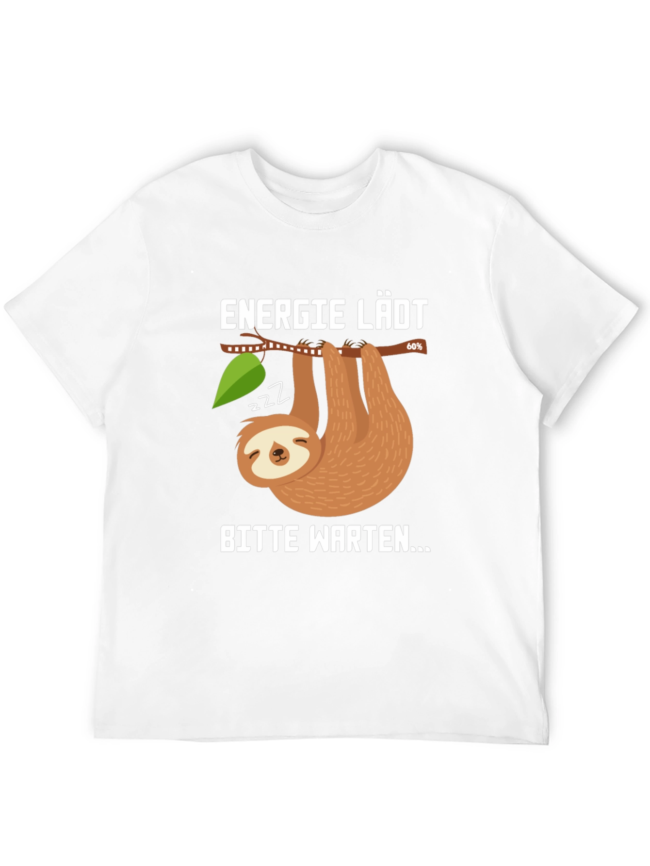Funny Sloth Energy Loading T-Shirt - Bitte Warten