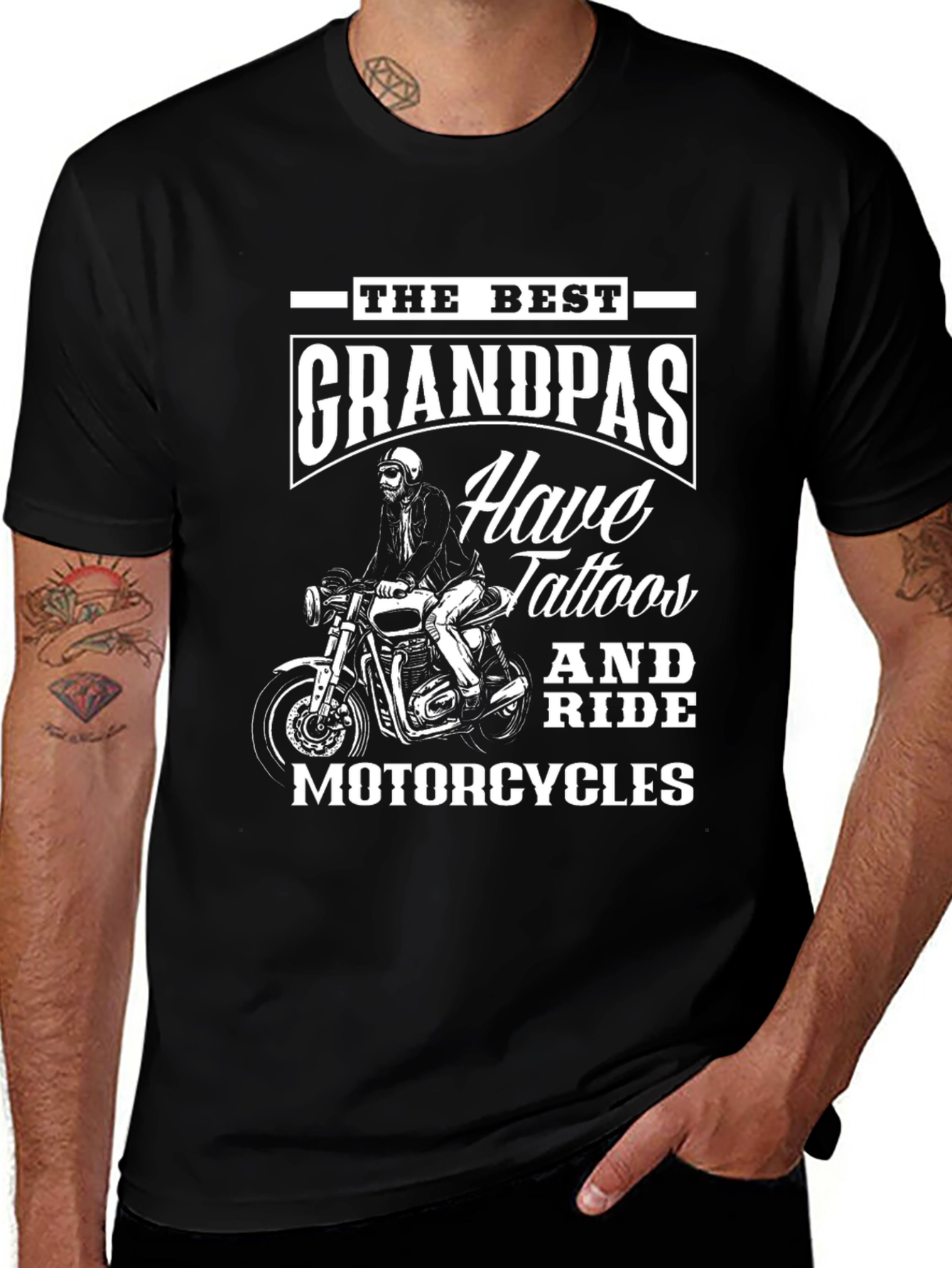 Tattooed Grandpas Ride Motorcycles T-Shirt