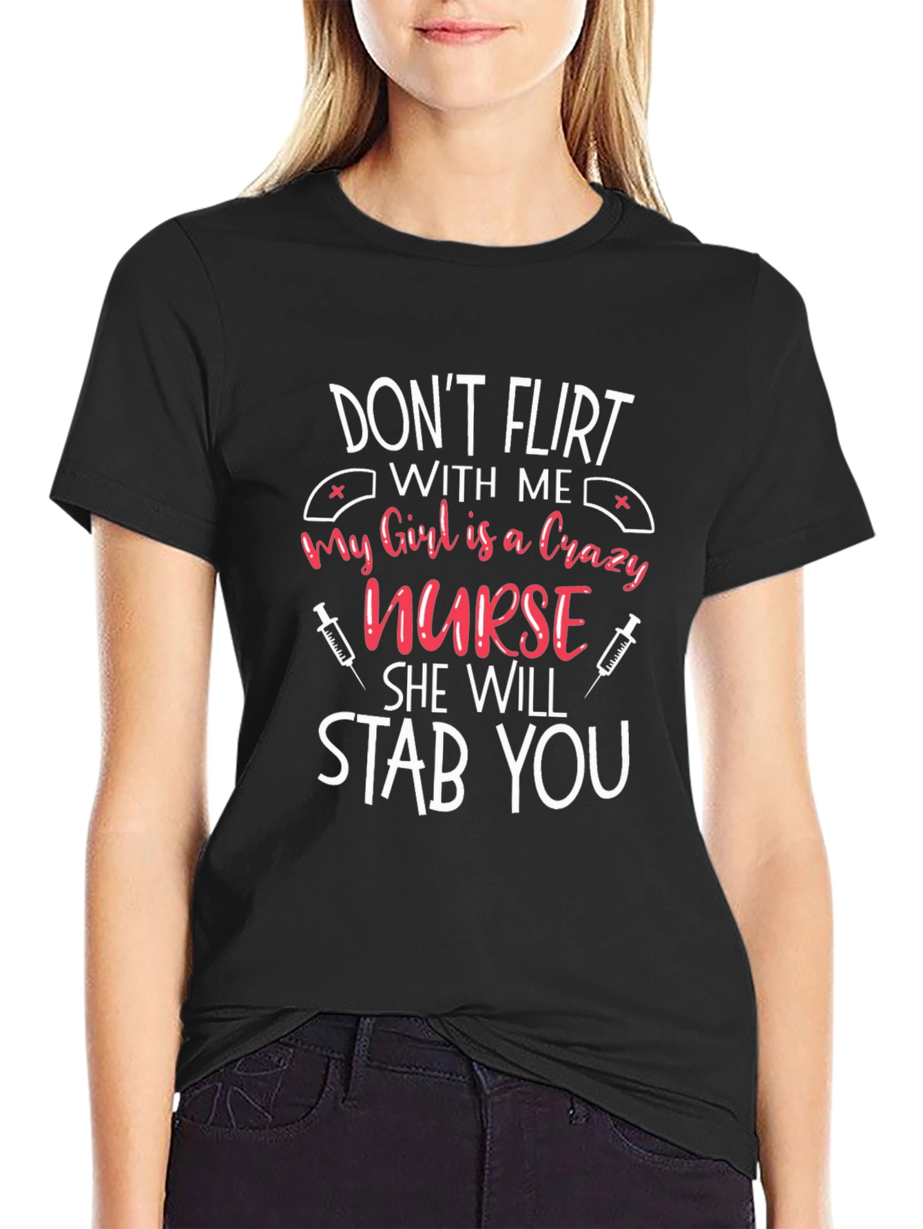 Crazy Nurse Graphic T-Shirt Funny Gift