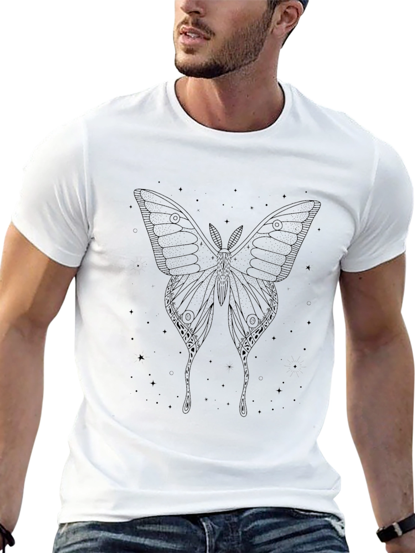Moth Graphic Tee - Dark Unisex T-Shirt