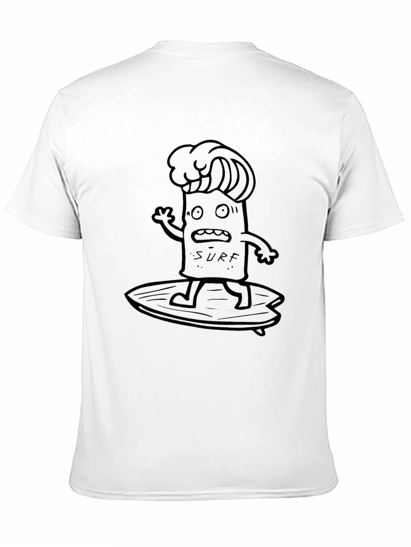 Surf Dude Graphic Tee - Black Cotton T-Shirt
