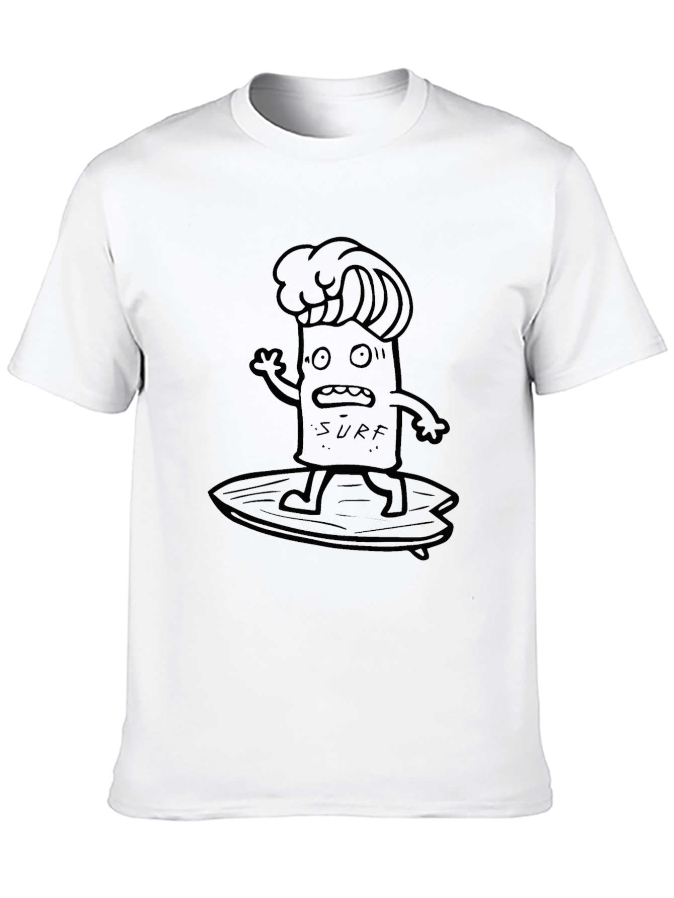 Surf Dude Graphic Tee - Black Cotton T-Shirt