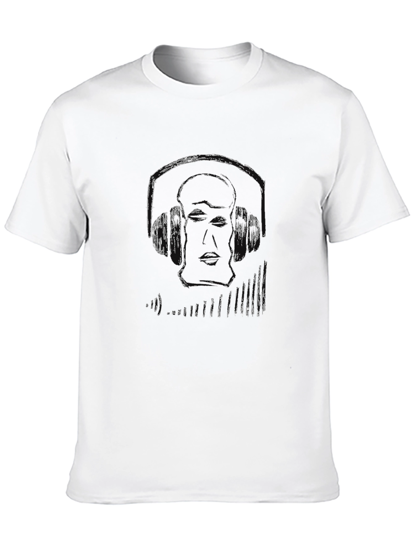 Black Graphic Tee - DJ Headphones Design