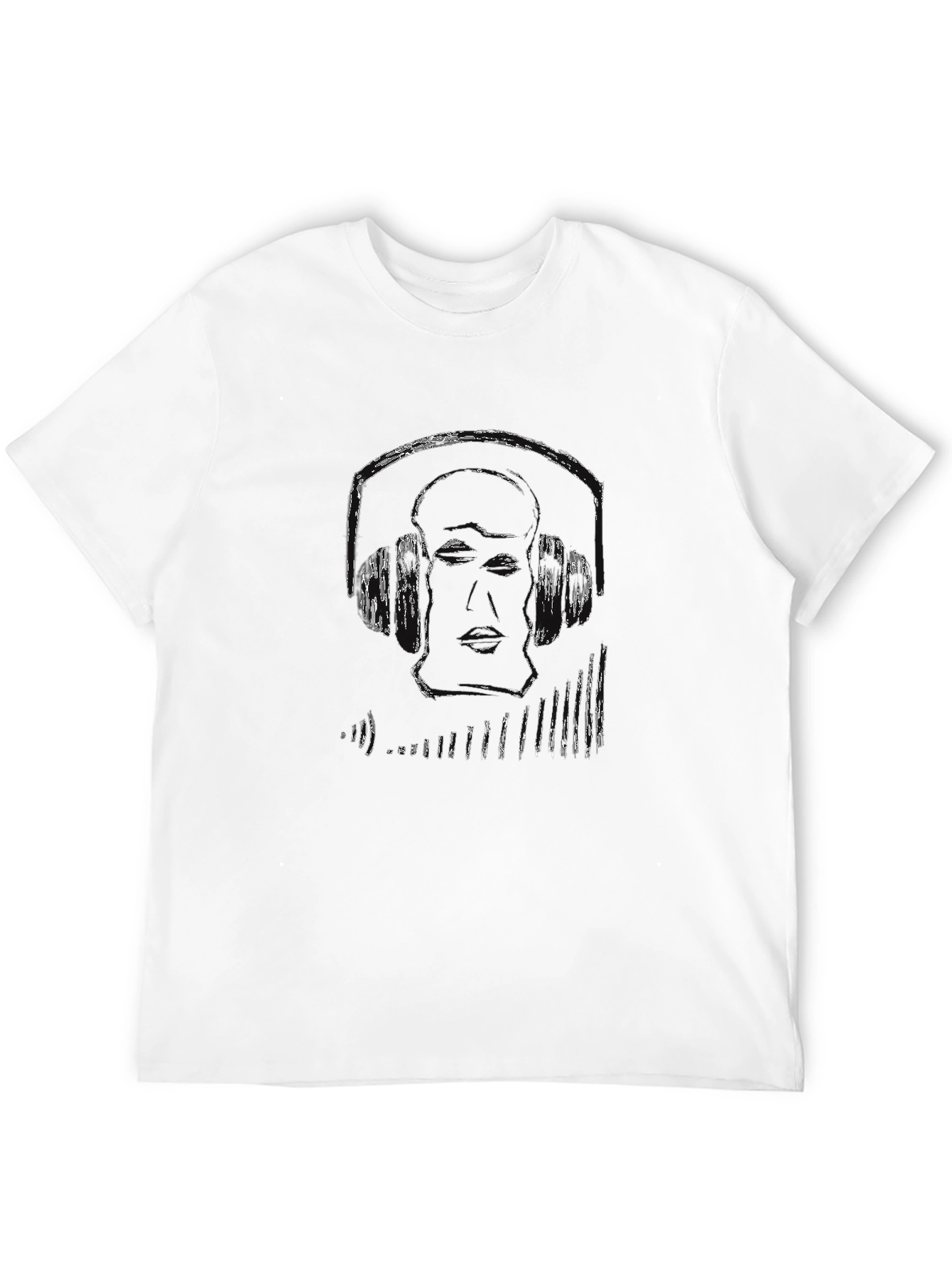 Black Graphic Tee - DJ Headphones Design