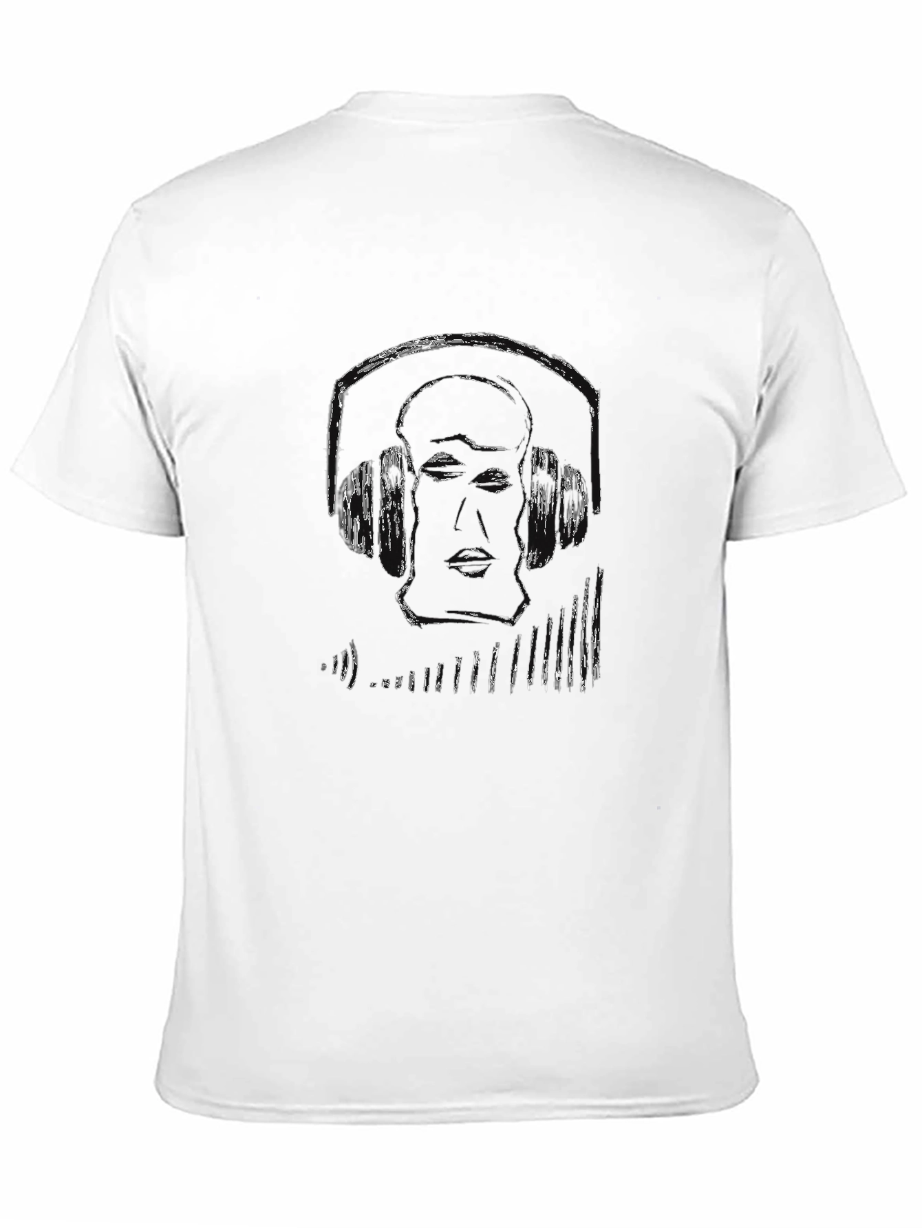 Black Graphic Tee - DJ Headphones Design