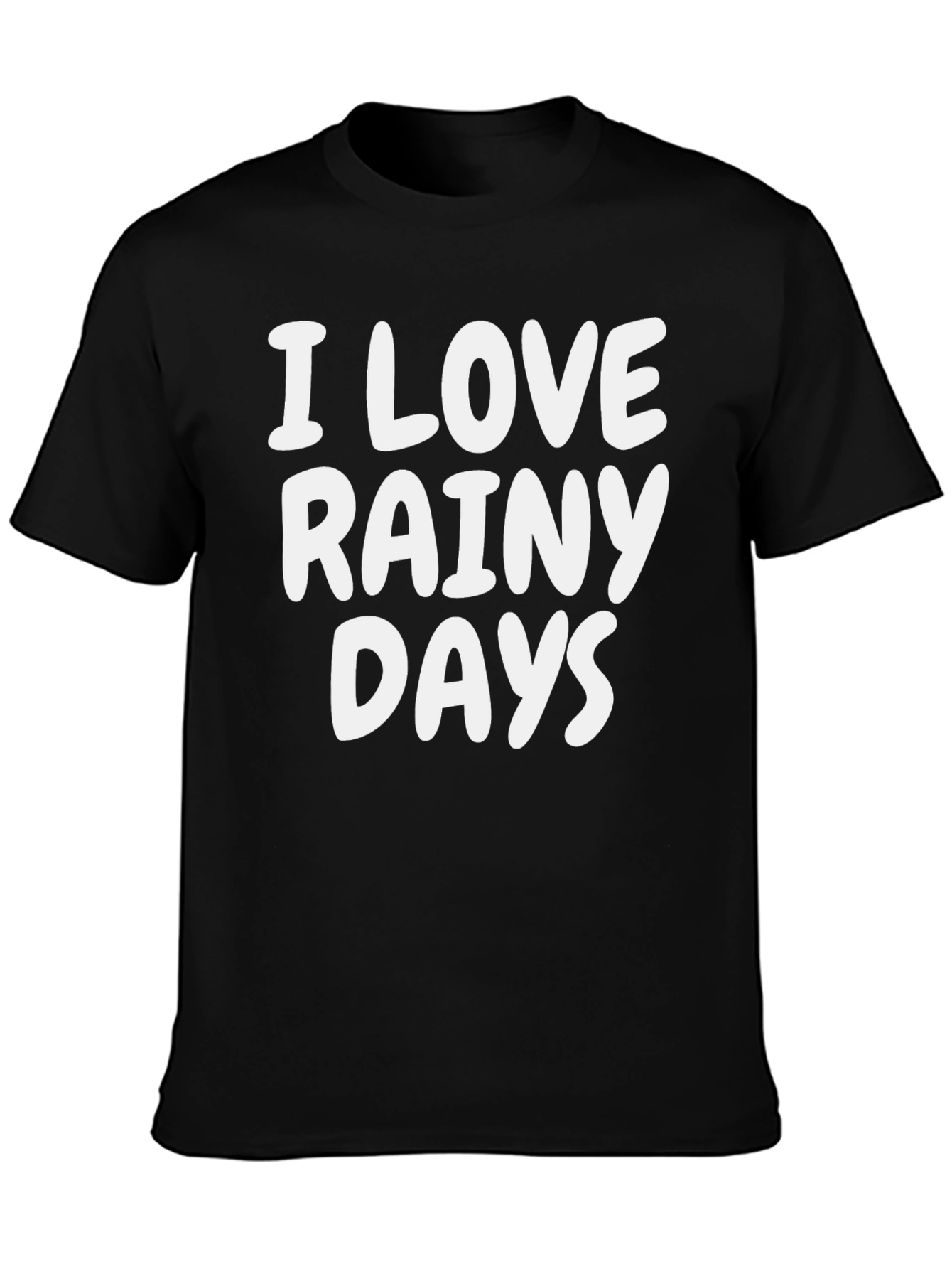 I Love Rainy Days Black T-Shirt