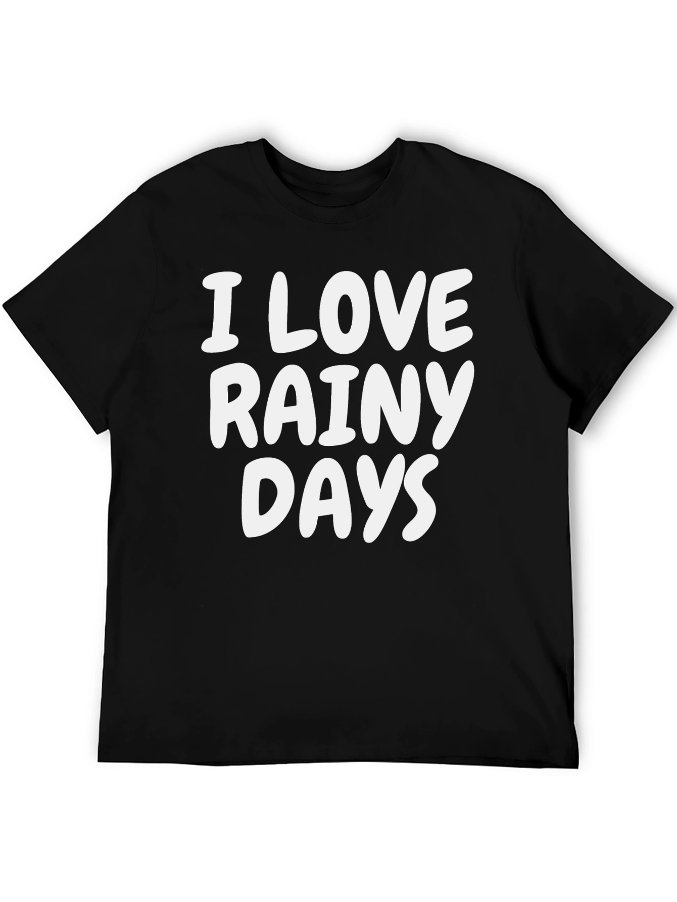 I Love Rainy Days Black T-Shirt