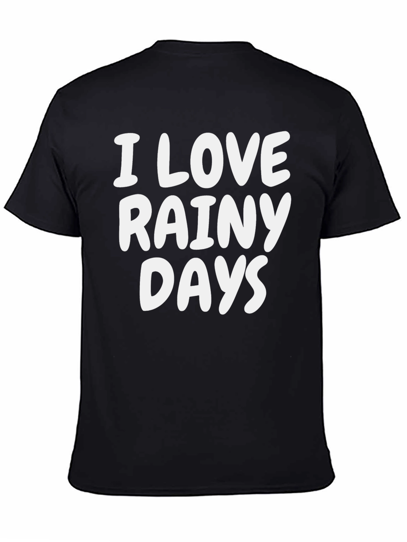 I Love Rainy Days Black T-Shirt