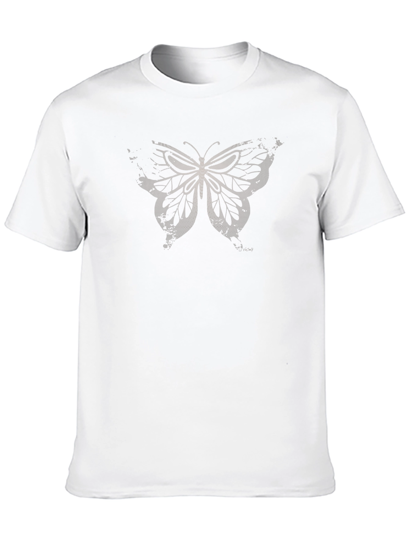 Mens Black Butterfly Graphic T-Shirt