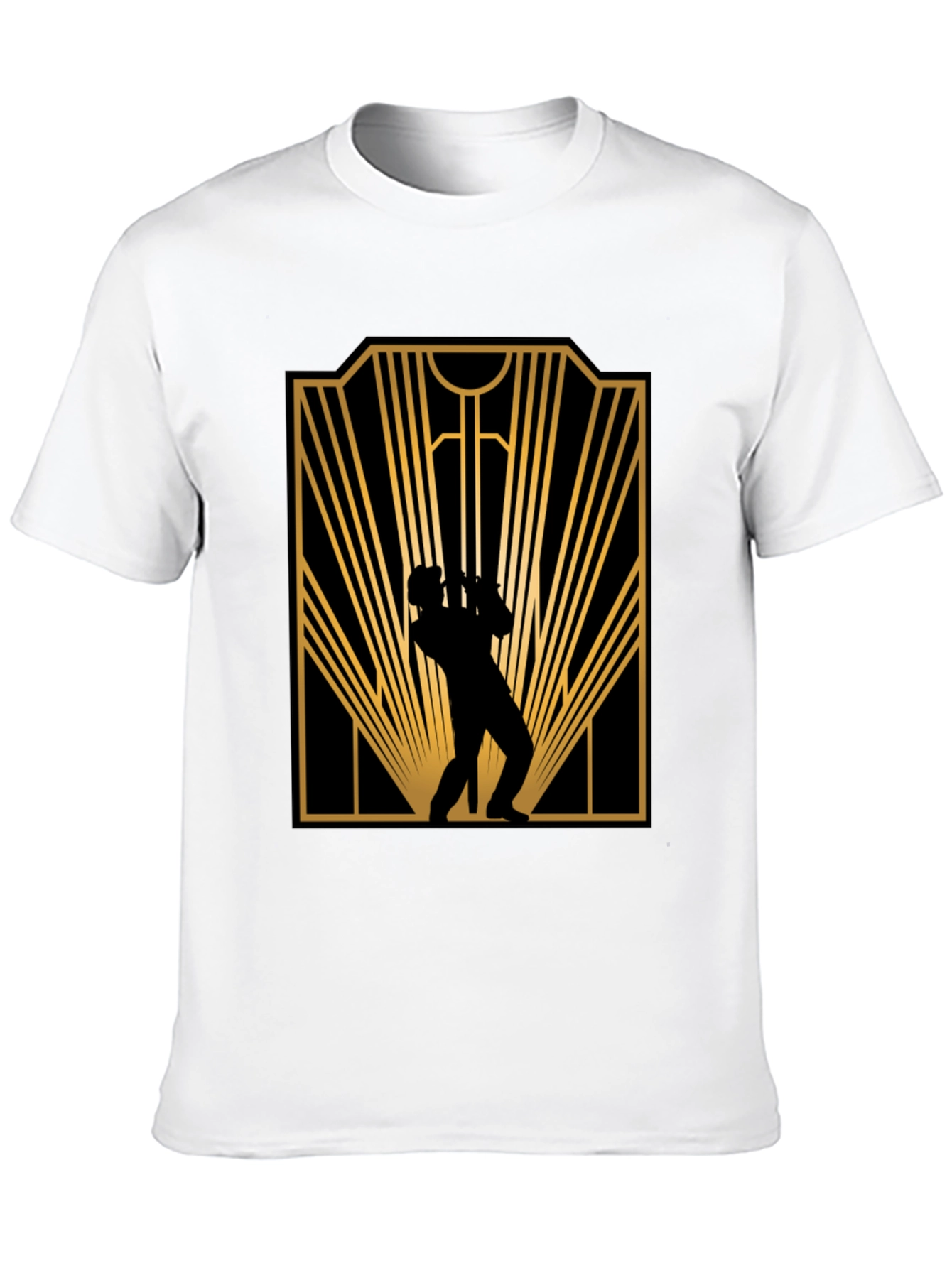 Retro Jazz Player Black Graphic T-Shirt