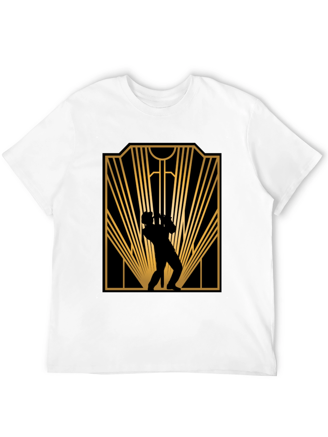Retro Jazz Player Black Graphic T-Shirt