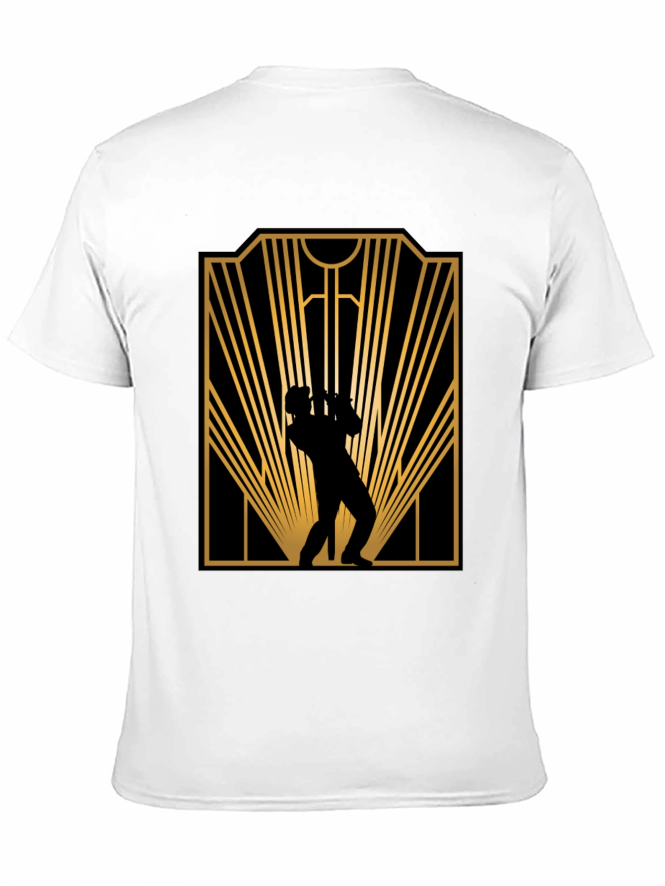 Retro Jazz Player Black Graphic T-Shirt