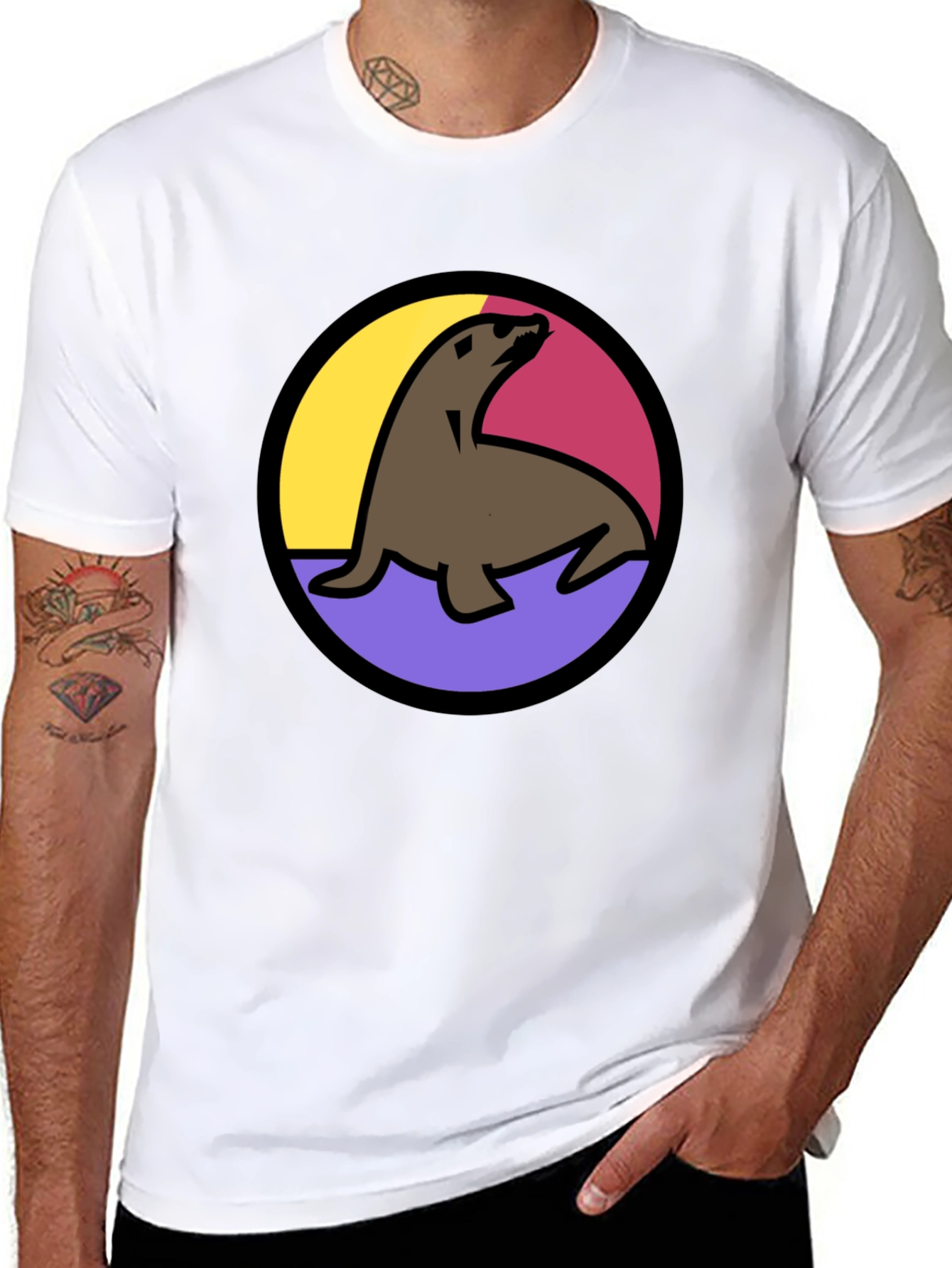 Seal Graphic Tee - Black Unisex T-Shirt
