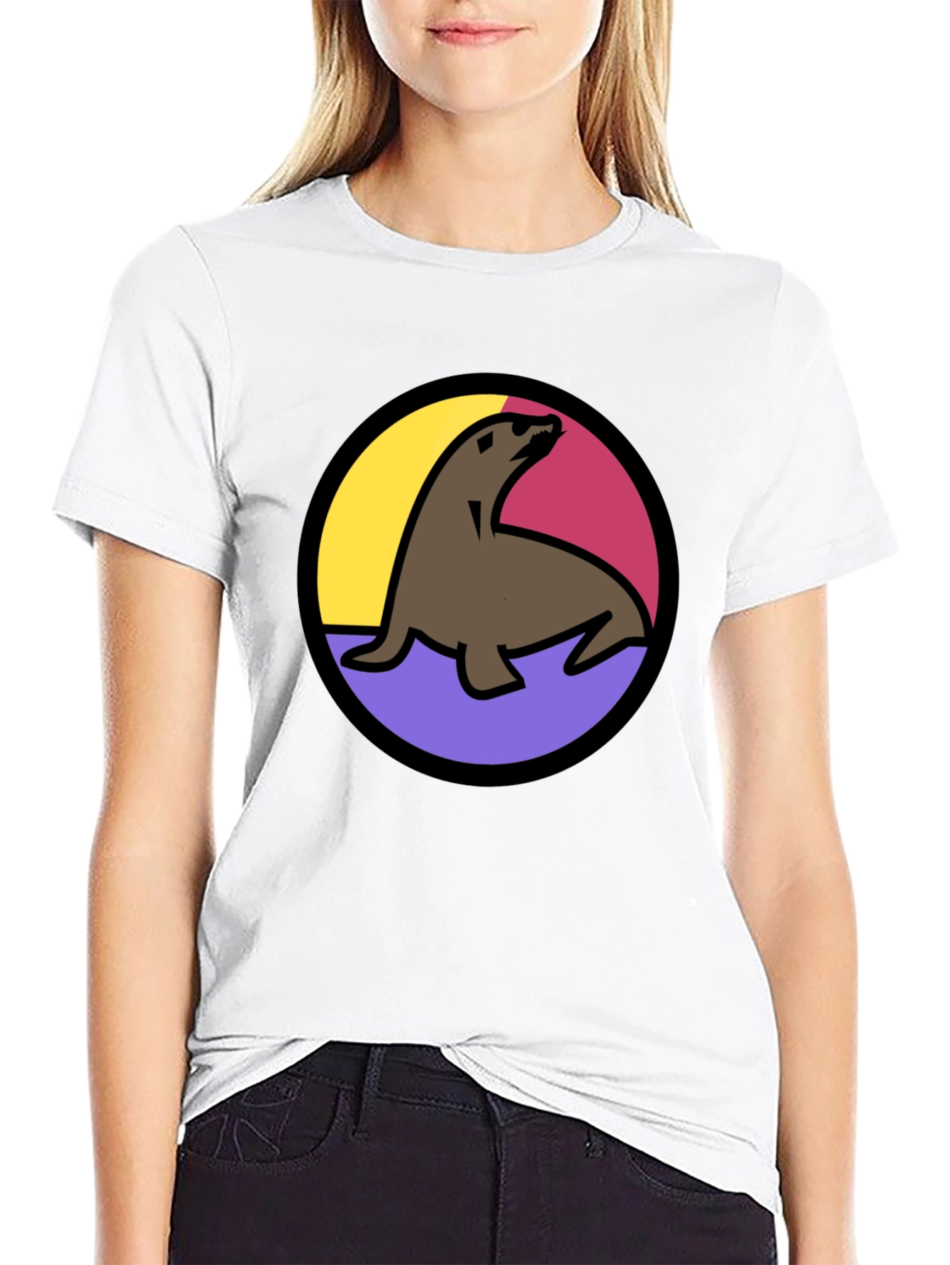 Seal Graphic Tee - Black Unisex T-Shirt