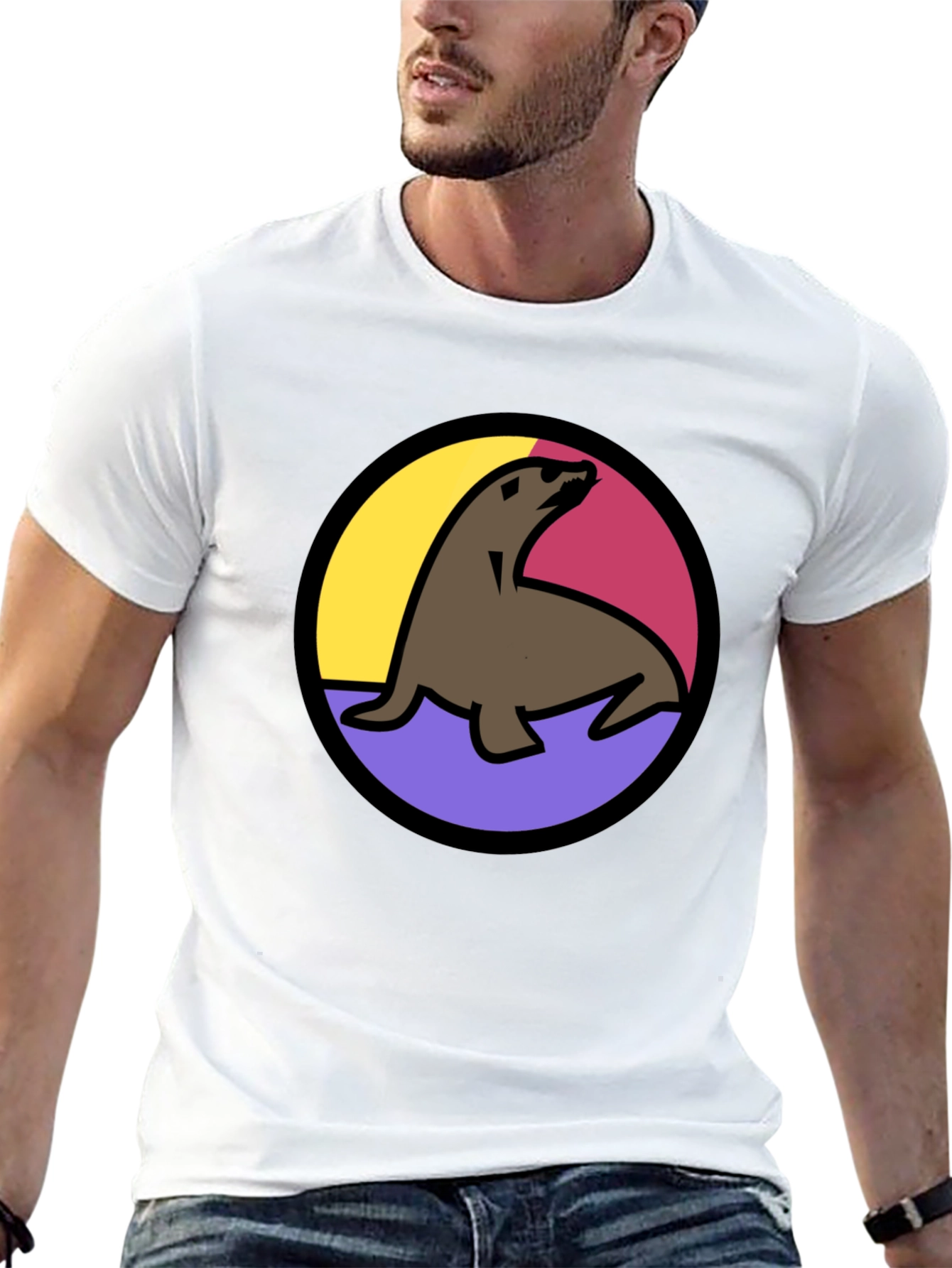Seal Graphic Tee - Black Unisex T-Shirt