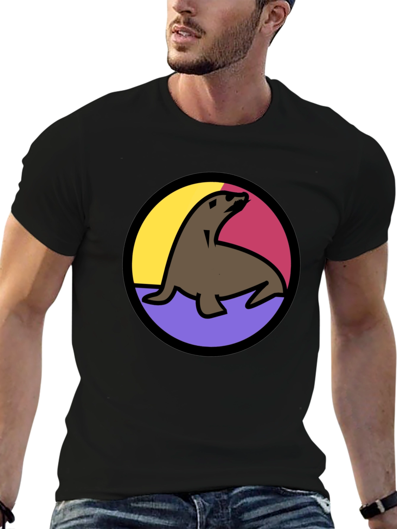 Seal Graphic Tee - Black Unisex T-Shirt