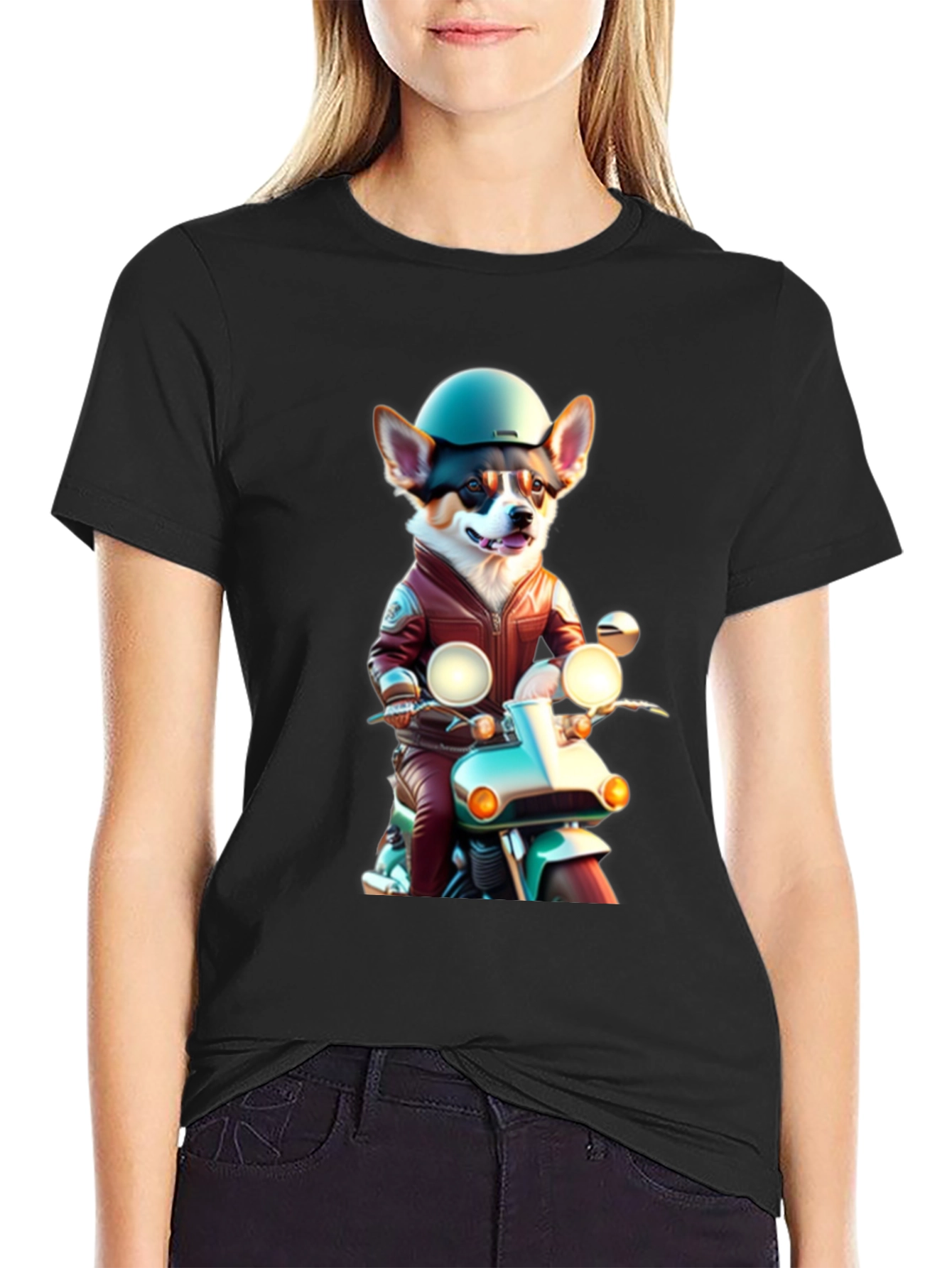 Corgi Biker Graphic Tee