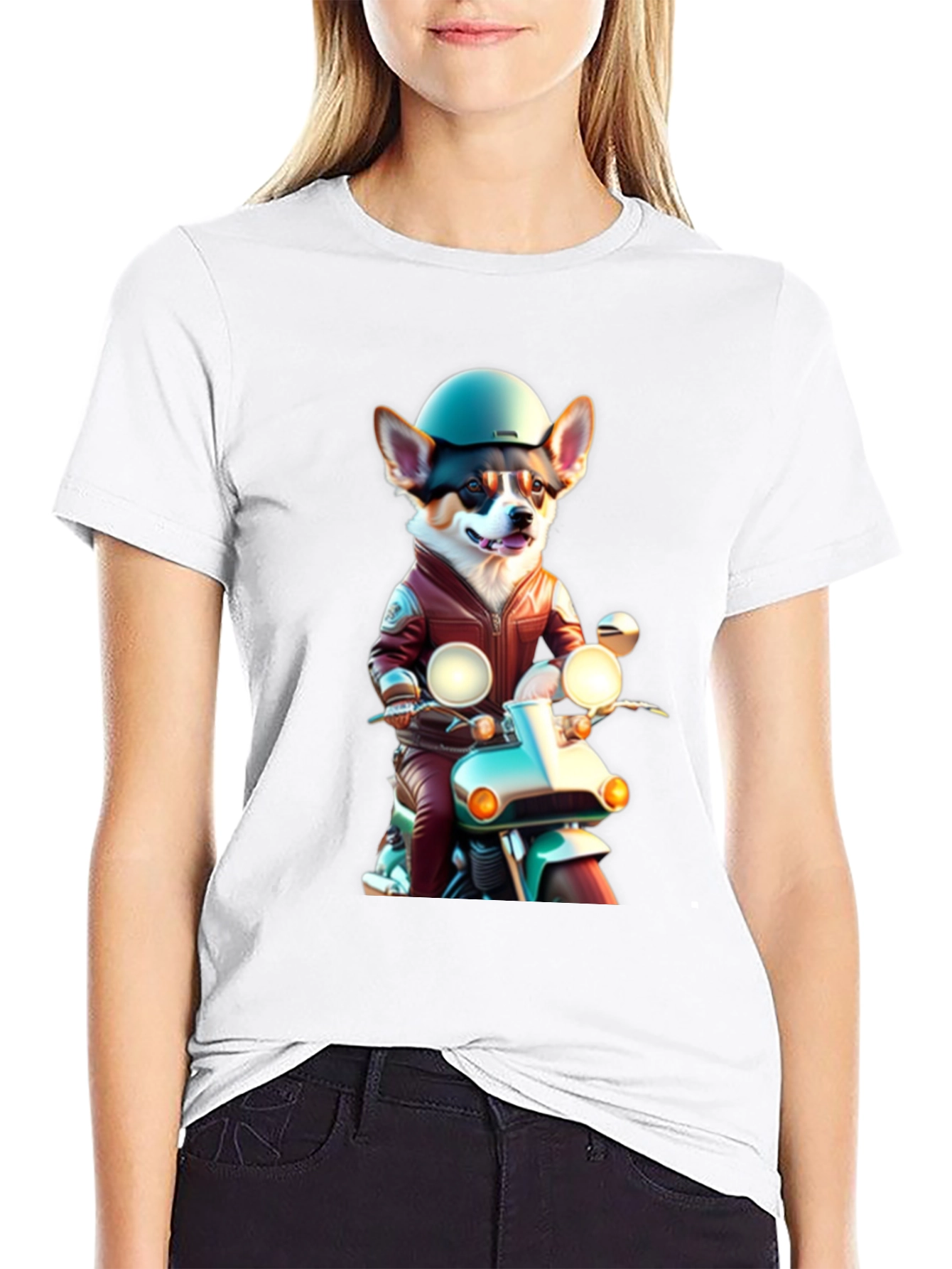Corgi Biker Graphic Tee