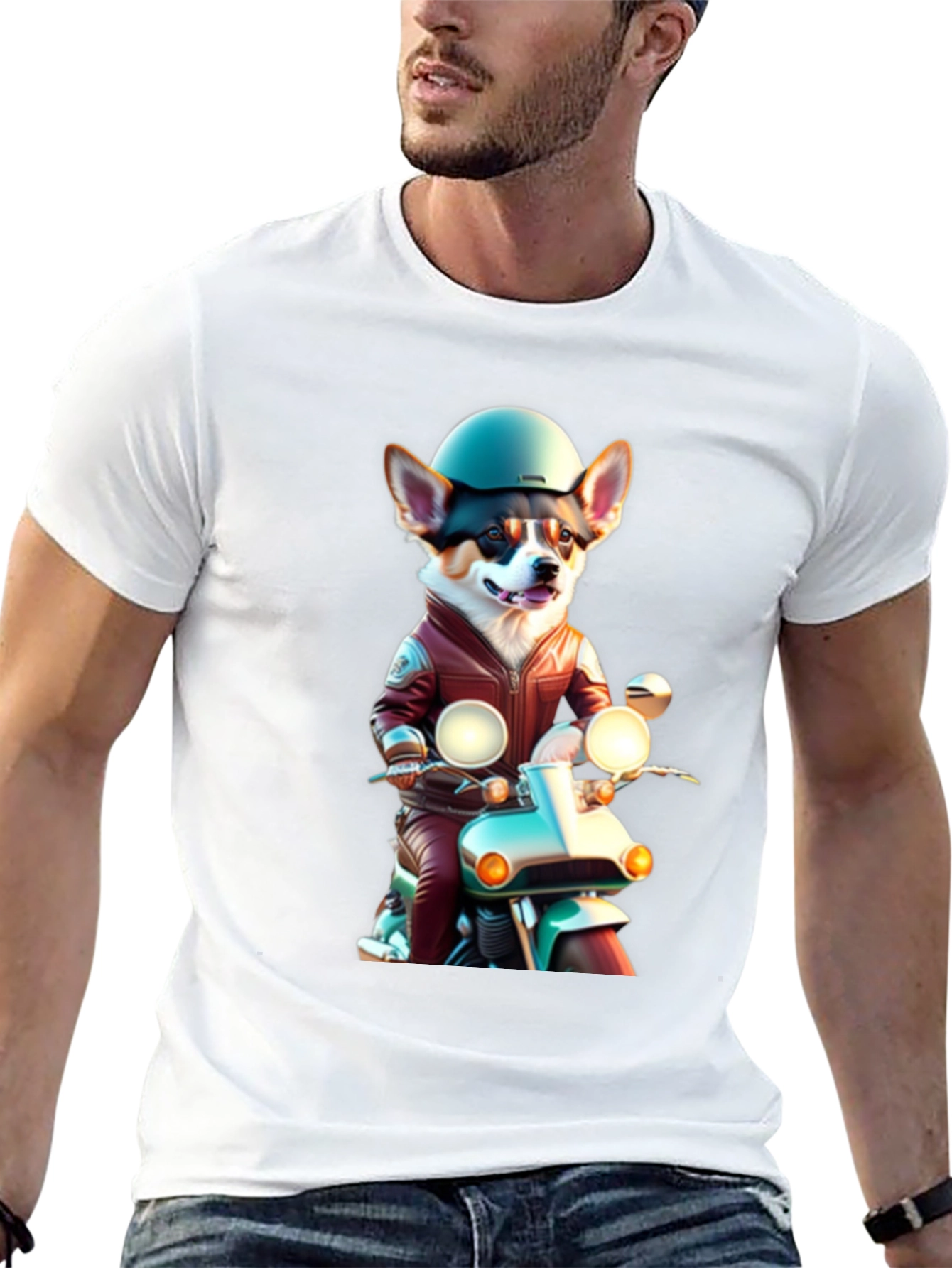 Corgi Biker Graphic Tee