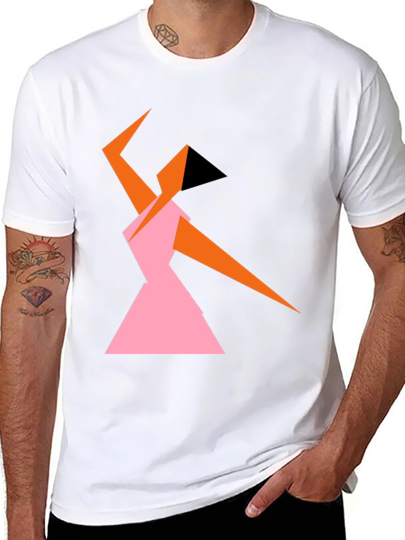 Abstract Geometric Dancer Graphic Tee