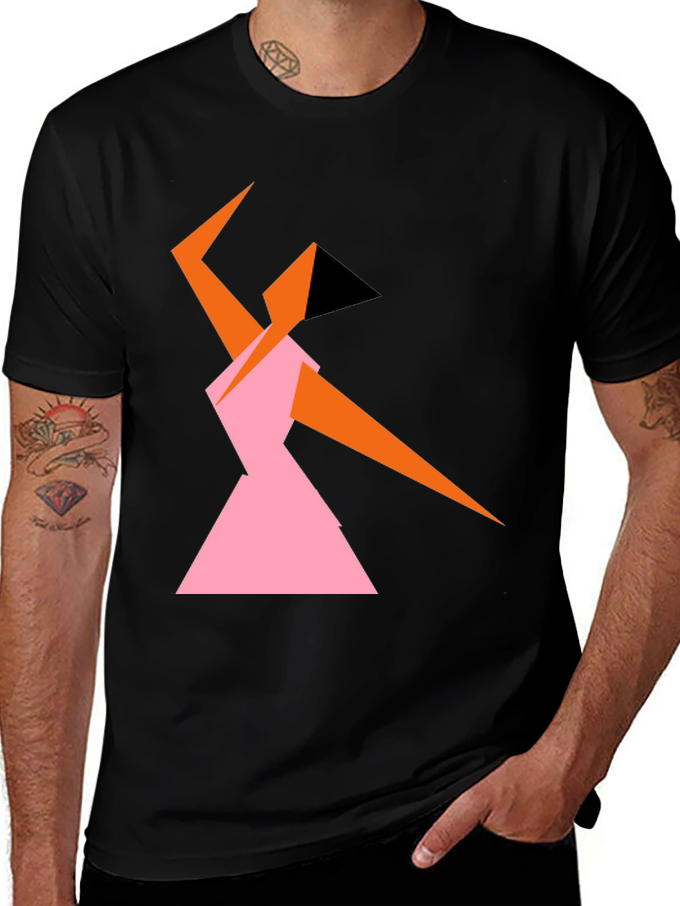 Abstract Geometric Dancer Graphic Tee