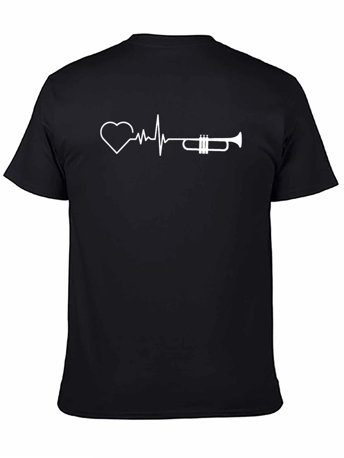 Heartbeat Trumpet Graphic T-Shirt - Music Lover Tee