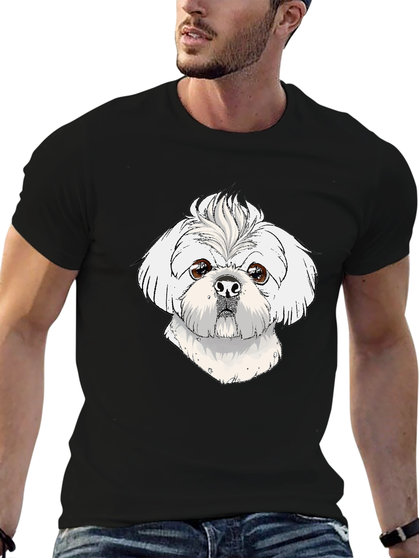 Dog Lovers Tee: Cute Shih Tzu Graphic T-Shirt