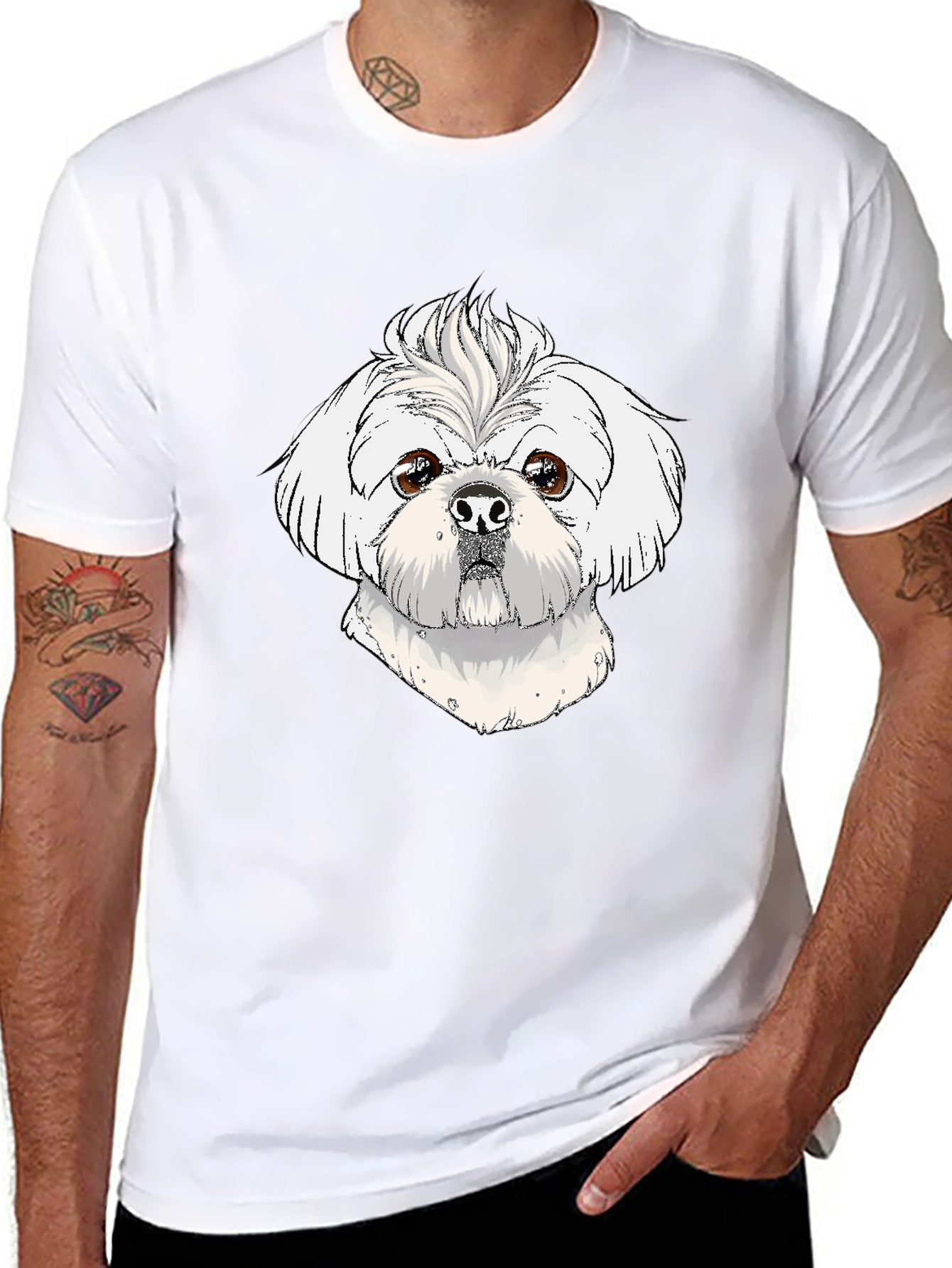 Dog Lovers Tee: Cute Shih Tzu Graphic T-Shirt