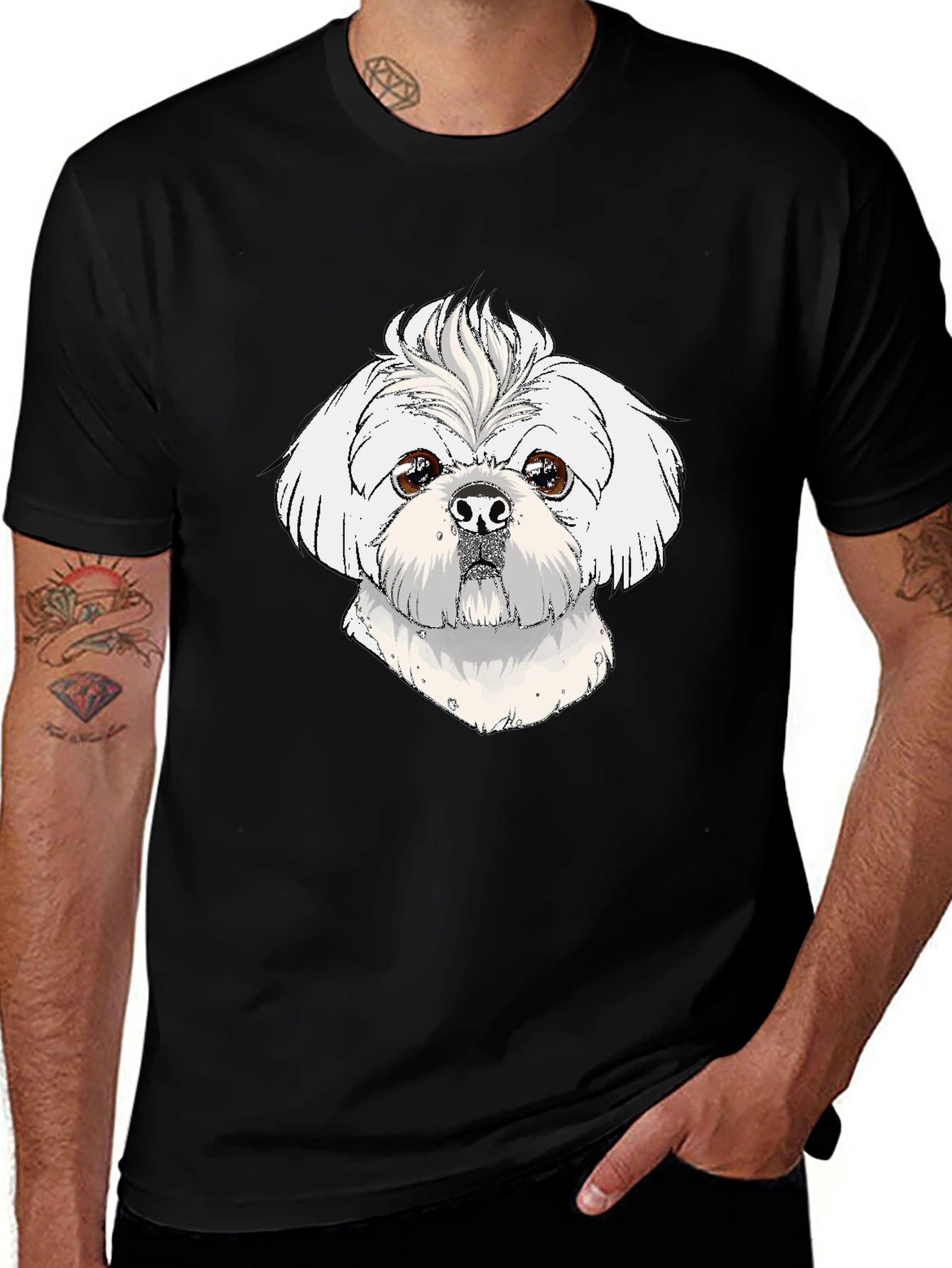 Dog Lovers Tee: Cute Shih Tzu Graphic T-Shirt