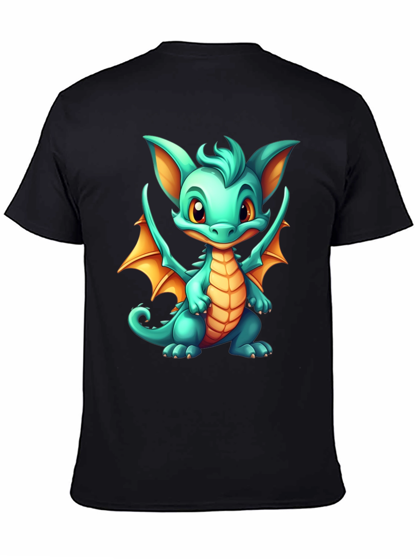 Cute Dragon Graphic Tee - Black Unisex T-Shirt