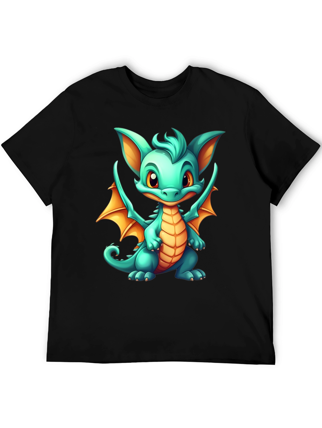 Cute Dragon Graphic Tee - Black Unisex T-Shirt