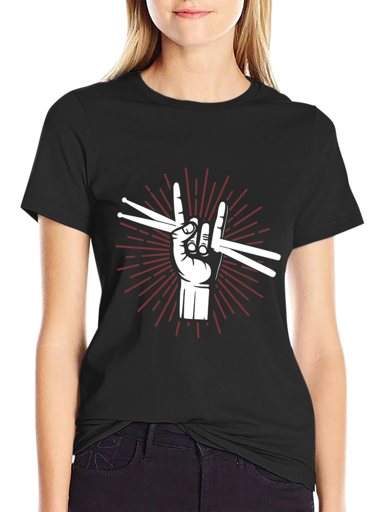 Rock On Drummer T-Shirt - Music Lover Tee