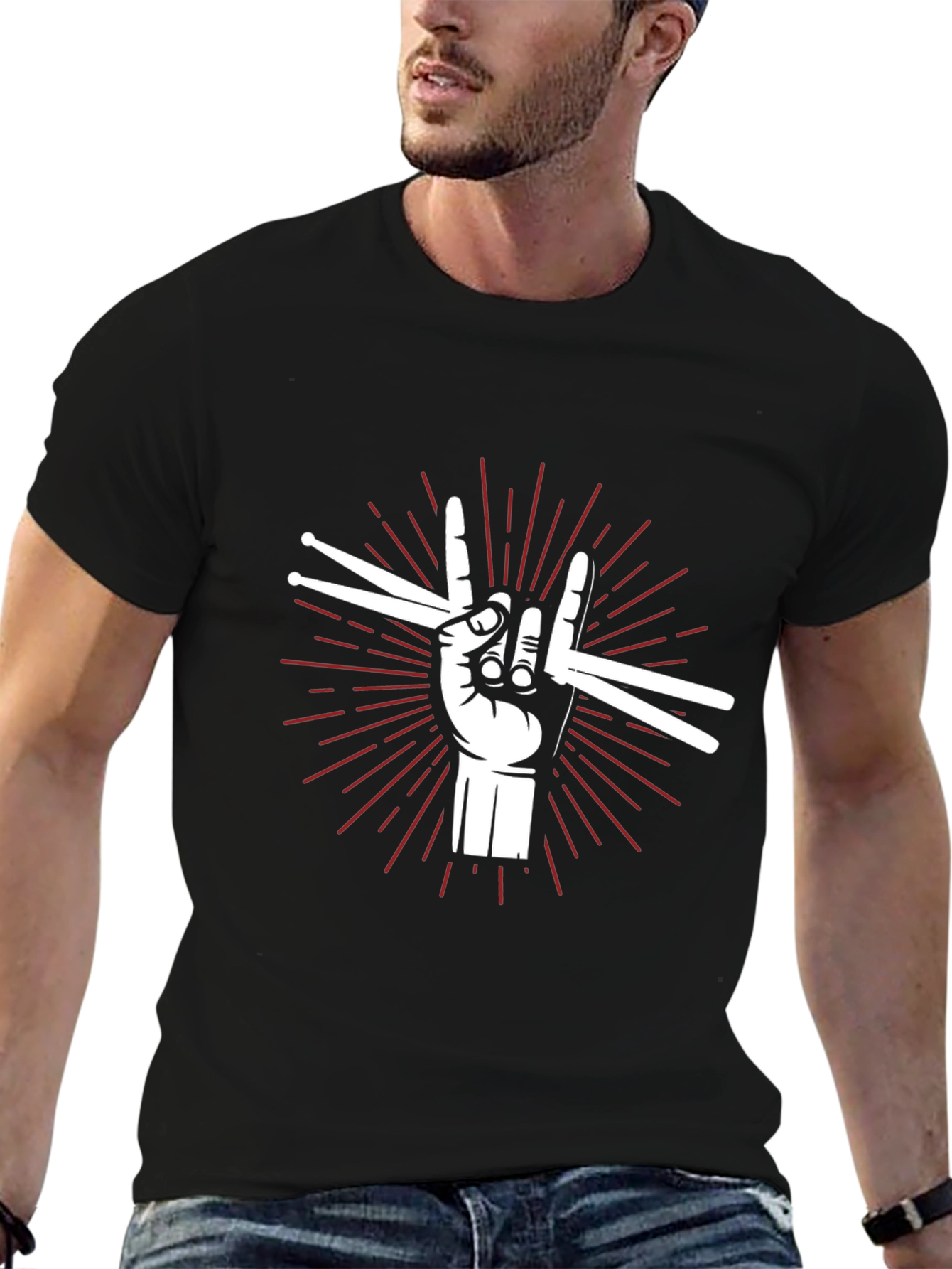 Rock On Drummer T-Shirt - Music Lover Tee