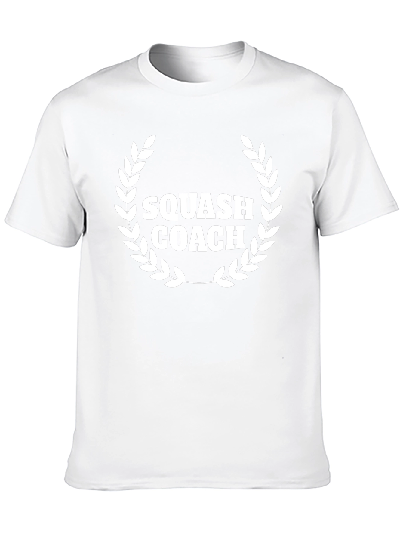 Squash Coach Black T-Shirt with Laurel Wreath Design