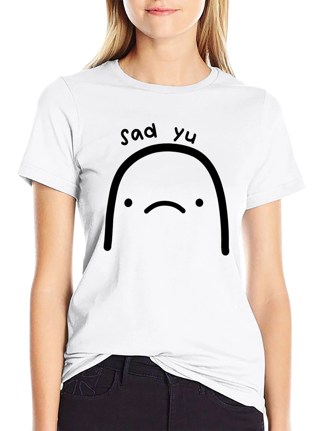 Sad Yu Black T-Shirt Graphic Tee