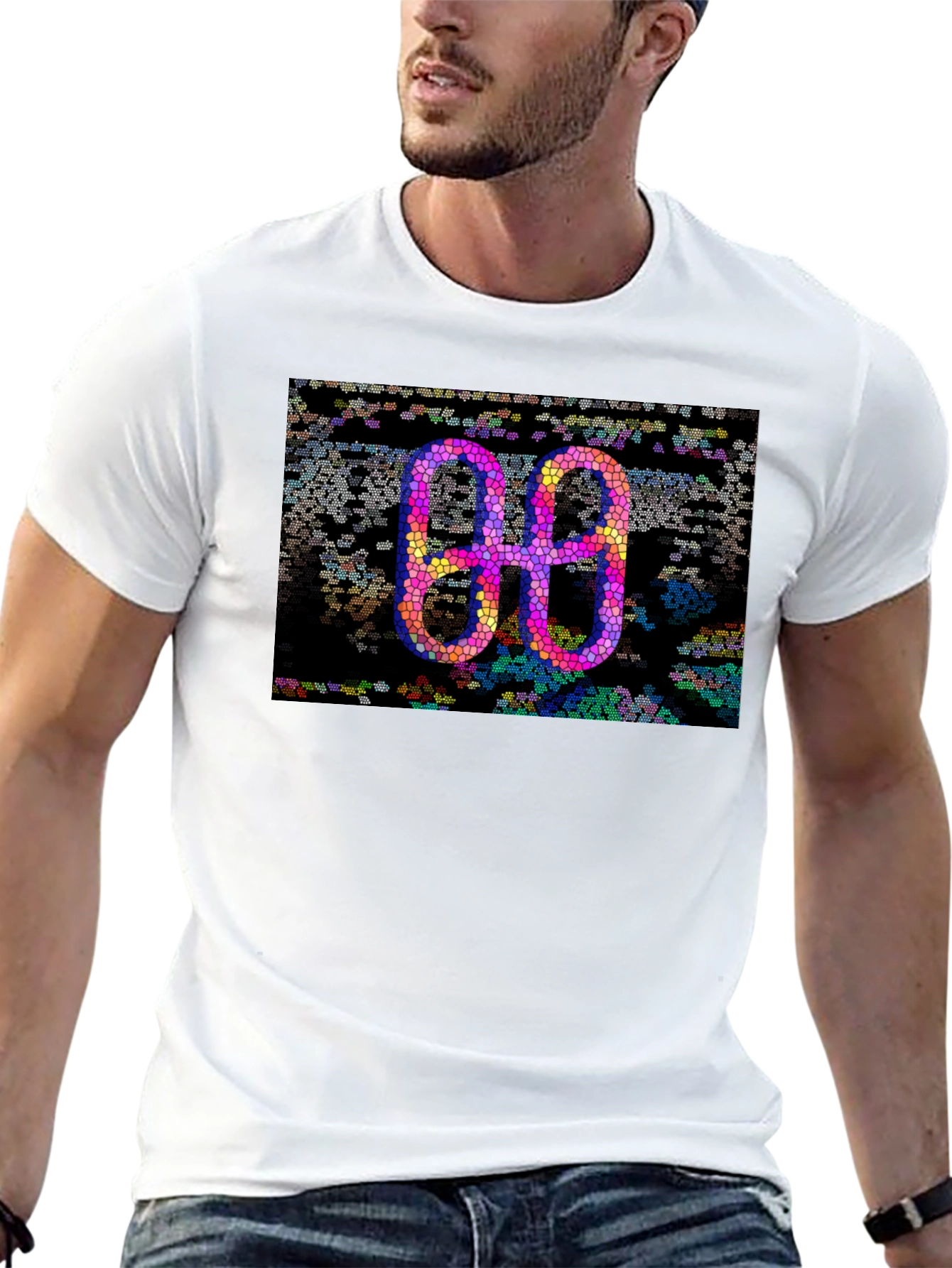 Abstract Mosaic Double-O Graphic Tee