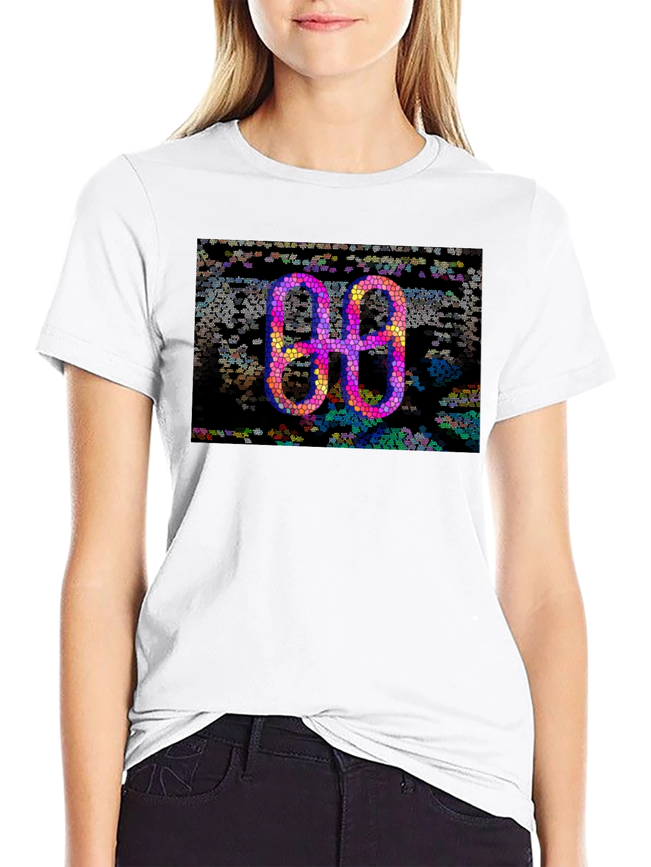 Abstract Mosaic Double-O Graphic Tee