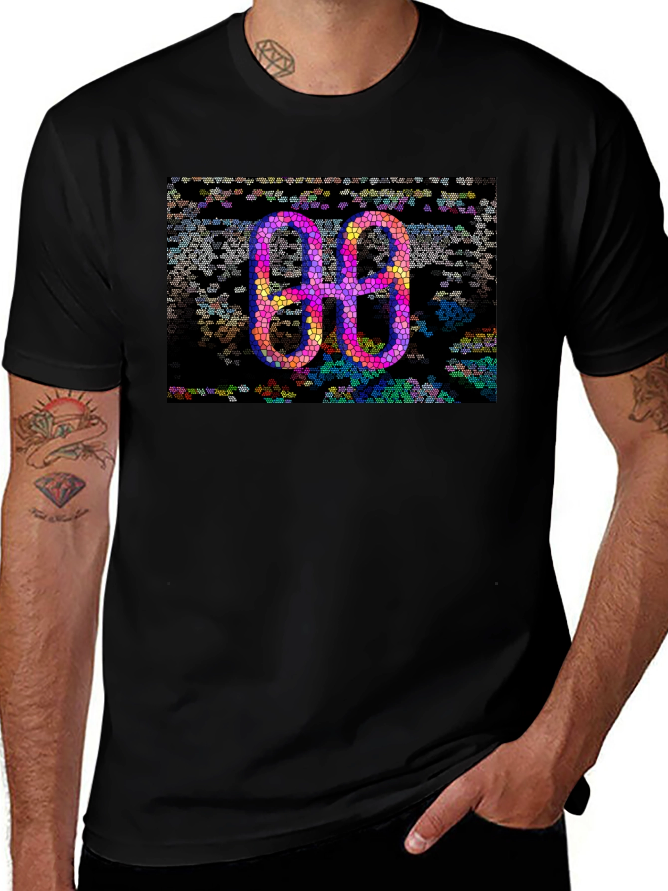 Abstract Mosaic Double-O Graphic Tee