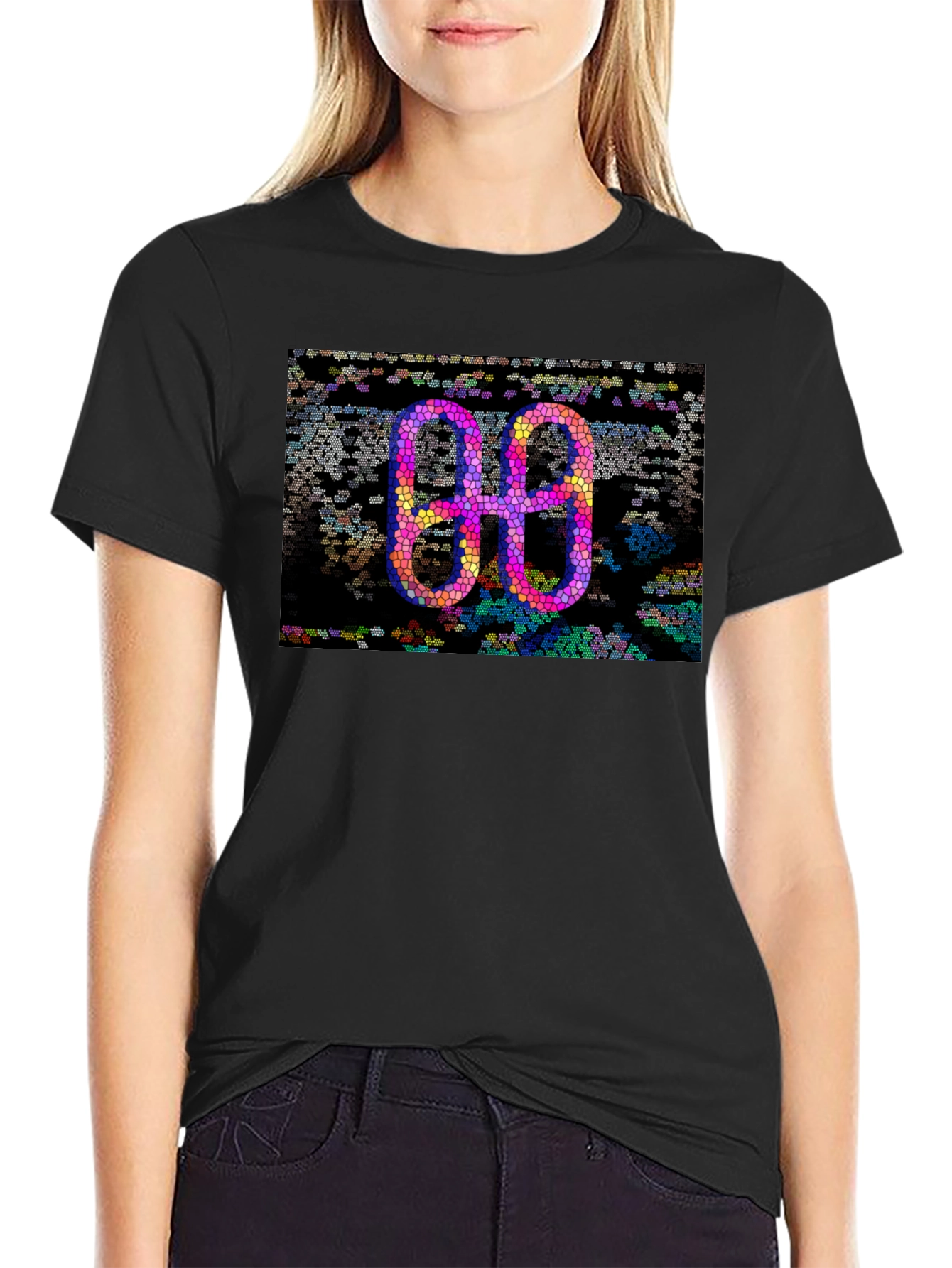 Abstract Mosaic Double-O Graphic Tee
