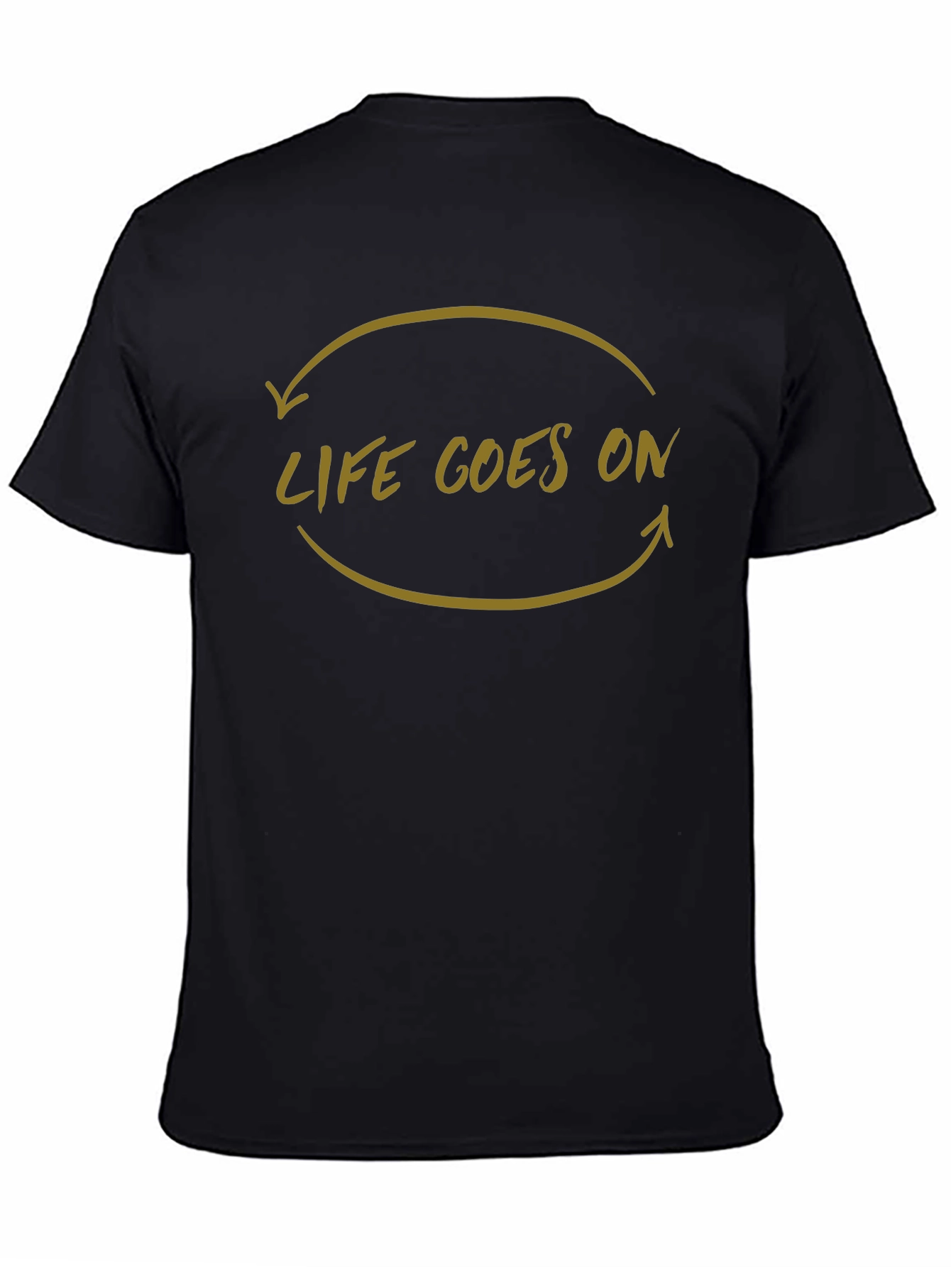 Life Goes On Graphic Tee - Black Cotton Shirt