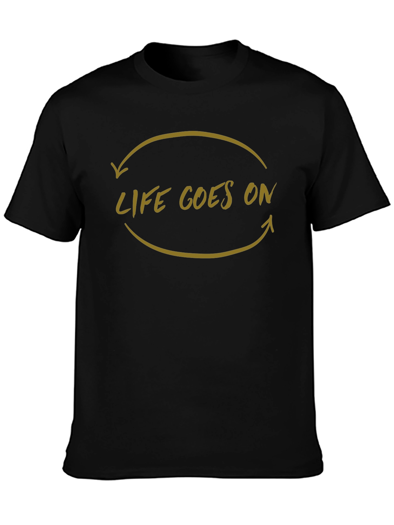 Life Goes On Graphic Tee - Black Cotton Shirt