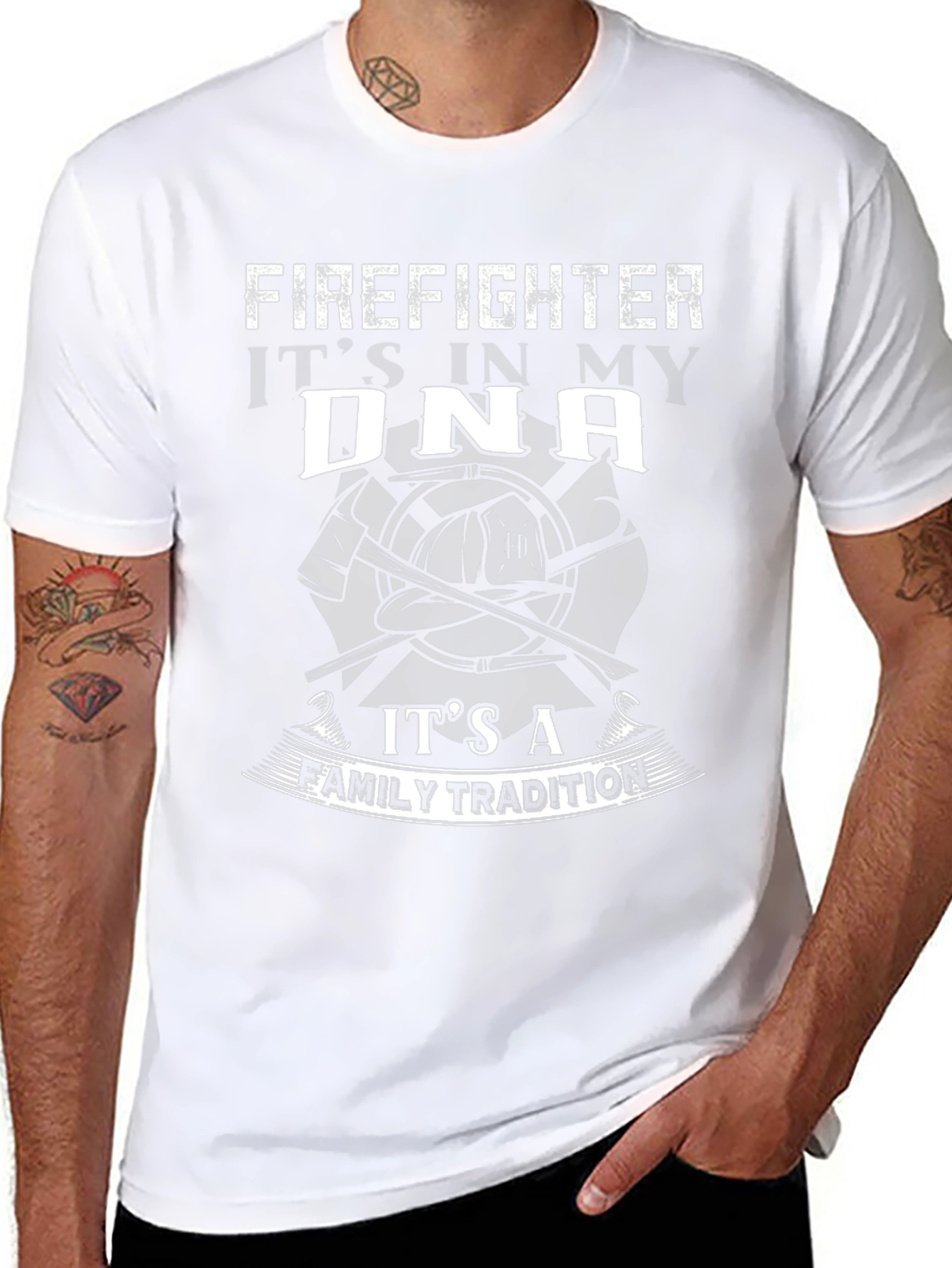 Firefighter DNA Family Tradition Black T-Shirt