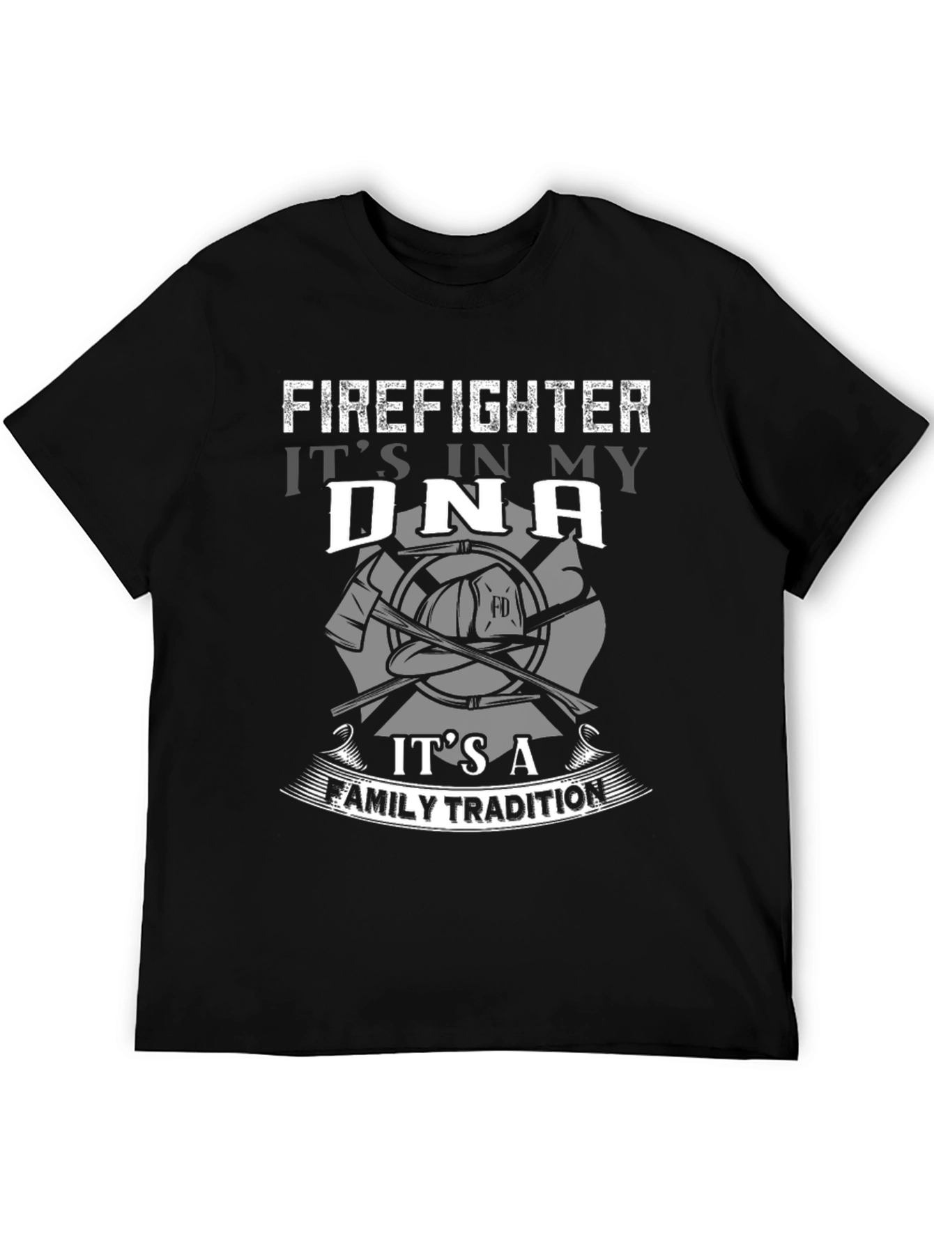 Firefighter DNA Family Tradition Black T-Shirt
