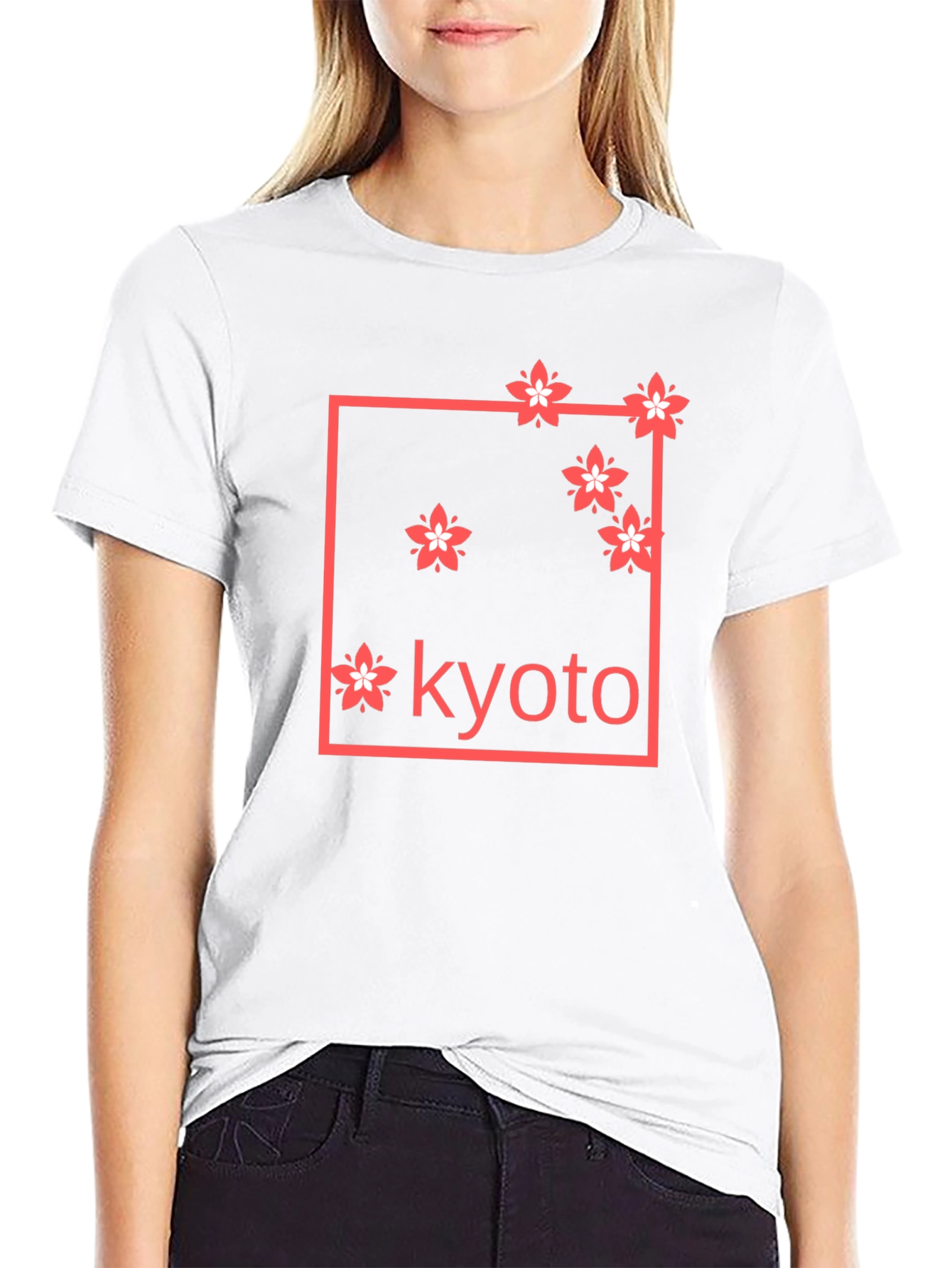 Kyoto Cherry Blossom Graphic Tee - Black