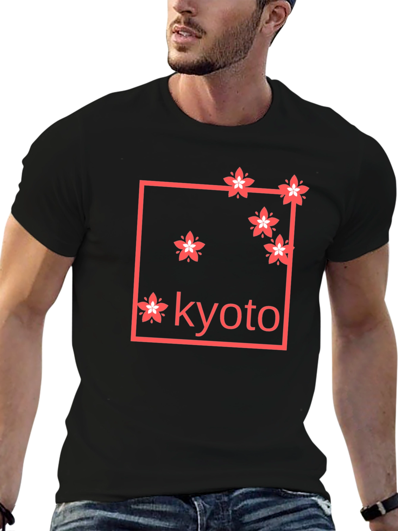 Kyoto Cherry Blossom Graphic Tee - Black