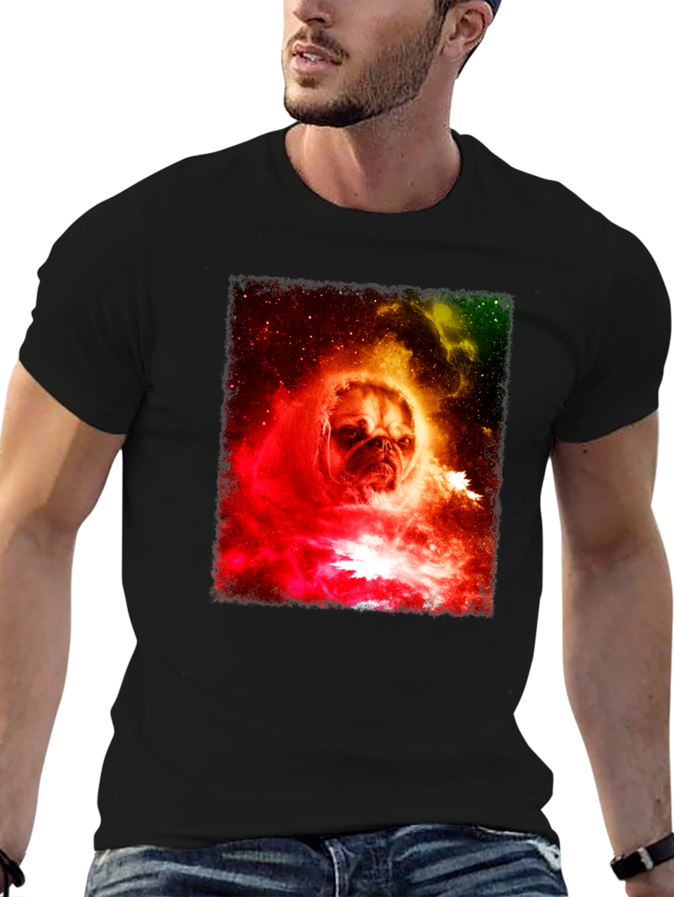 Pug in Space Graphic Tee - Unique Design