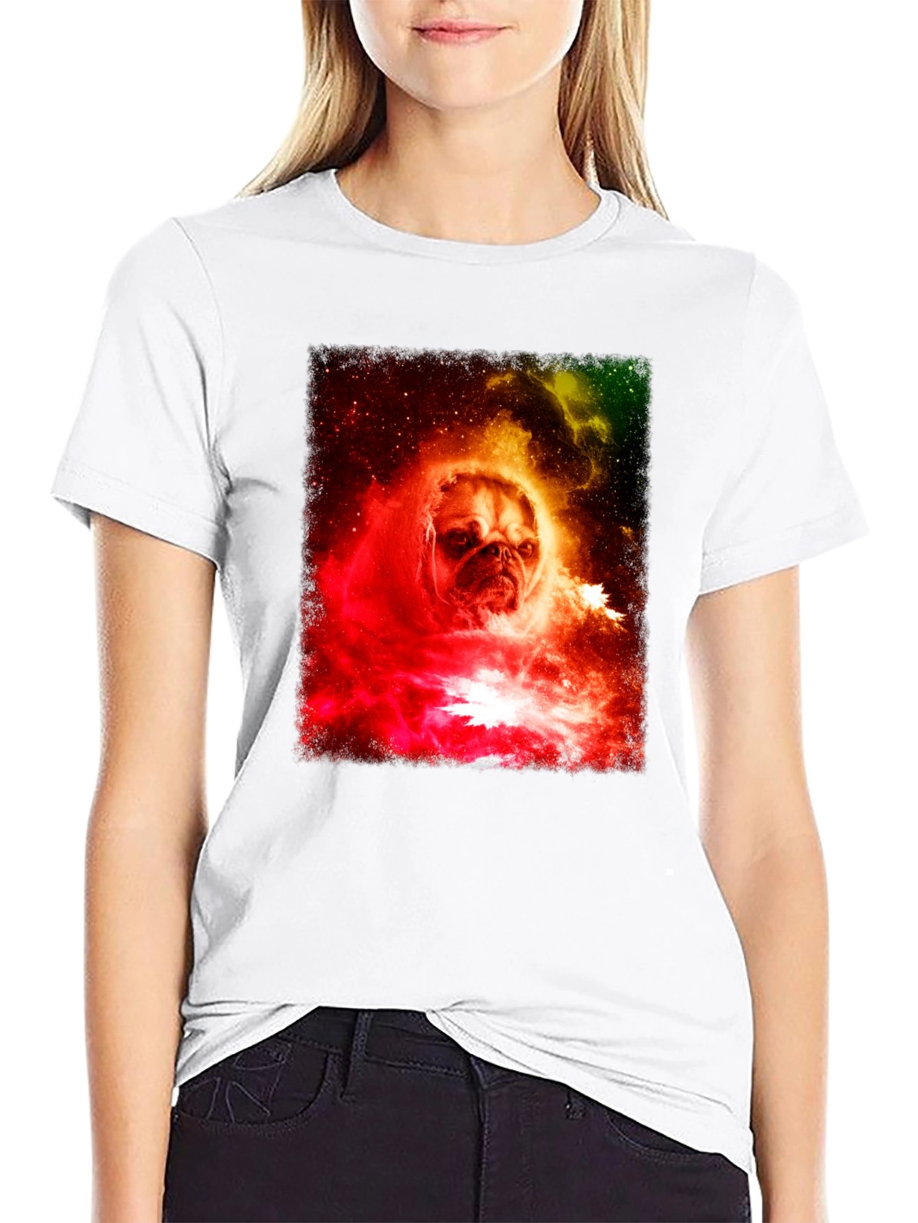 Pug in Space Graphic Tee - Unique Design