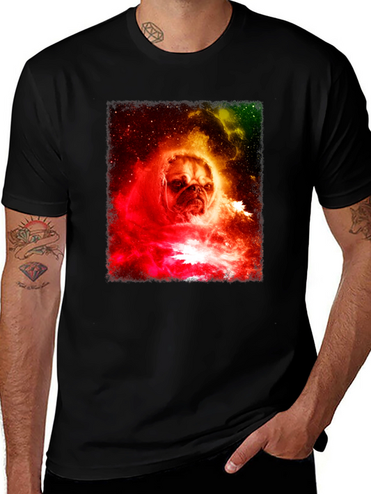 Pug in Space Graphic Tee - Unique Design